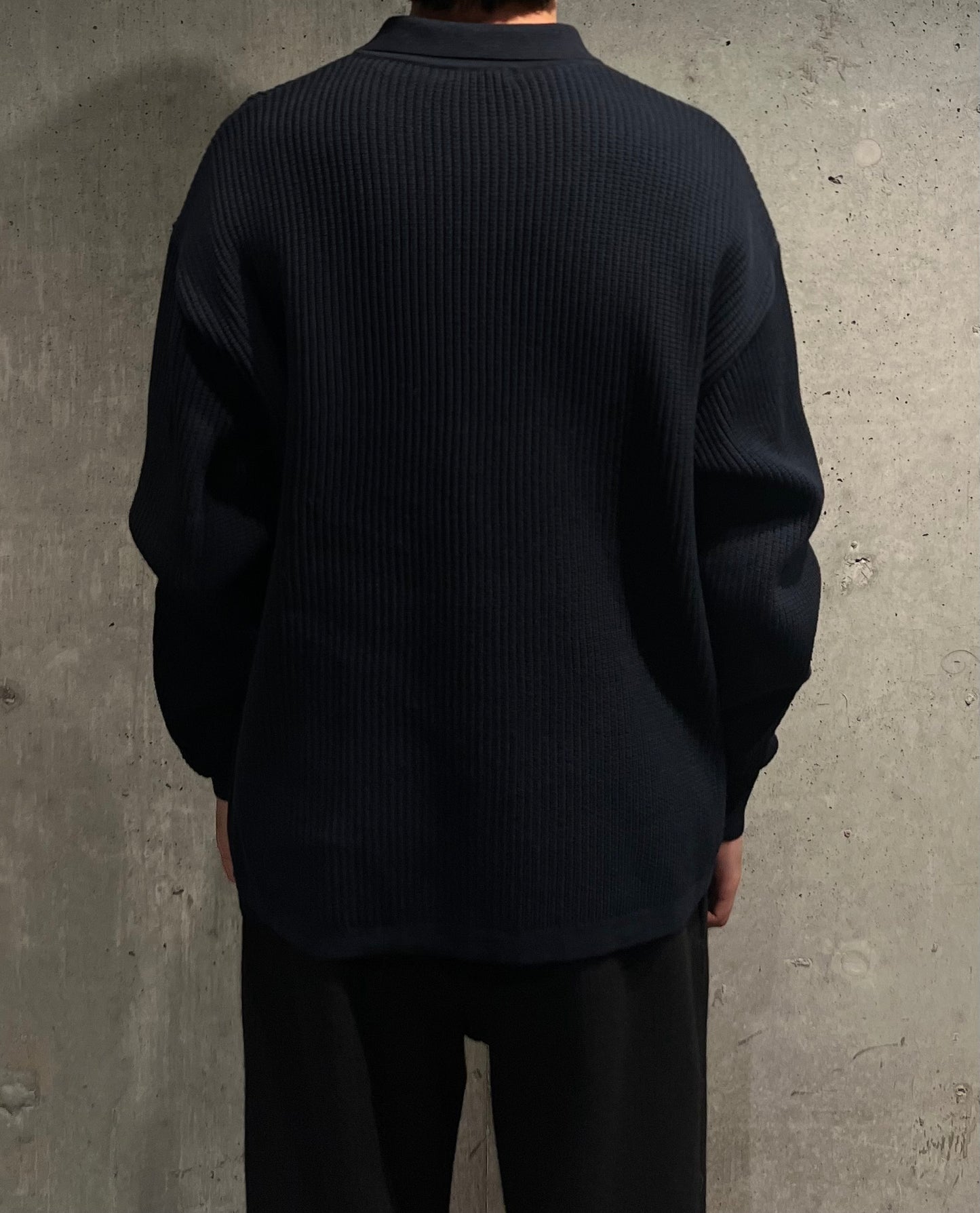 【LOYM】KNIT POLO DARK NAVY