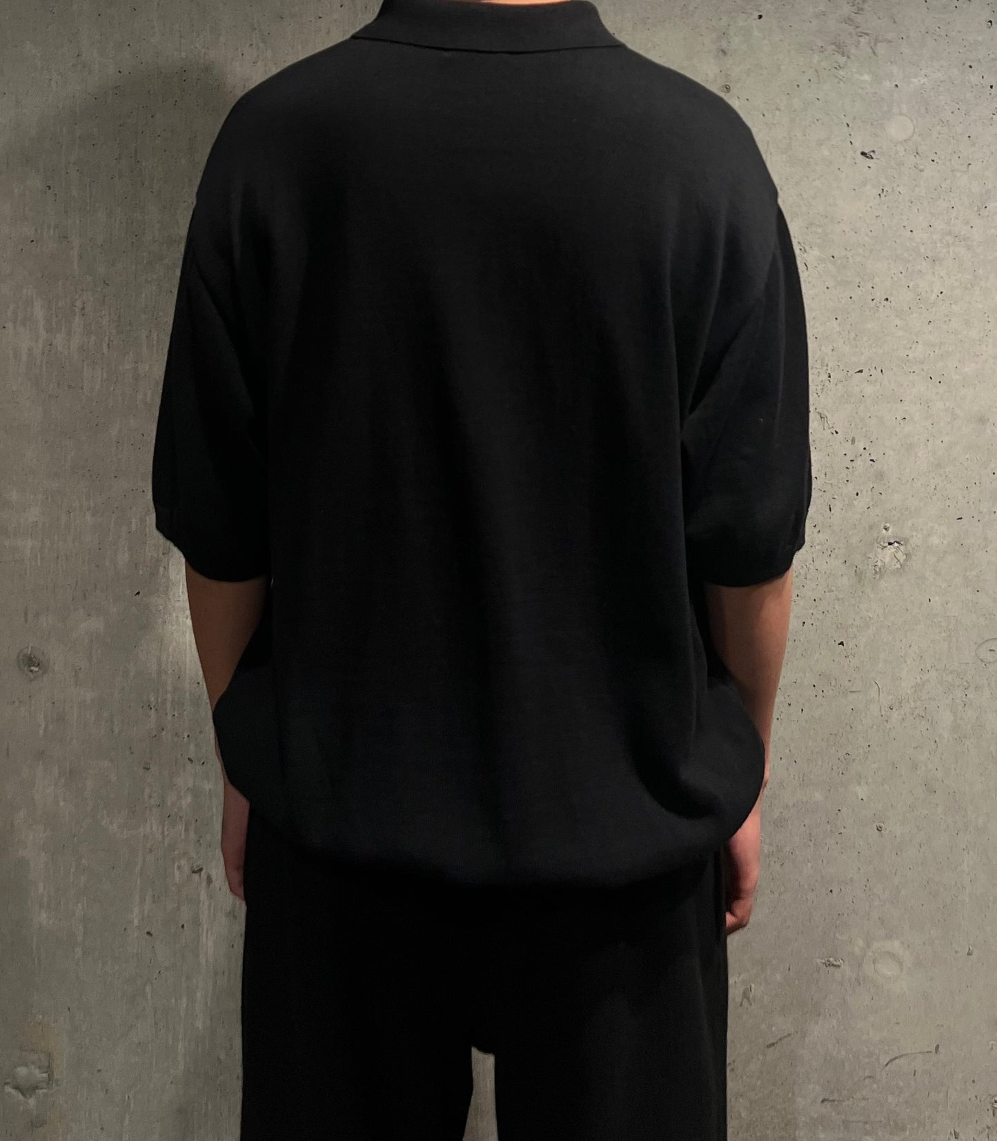 【LOYM】KNIT POLO HALF SLEEVE BLACK