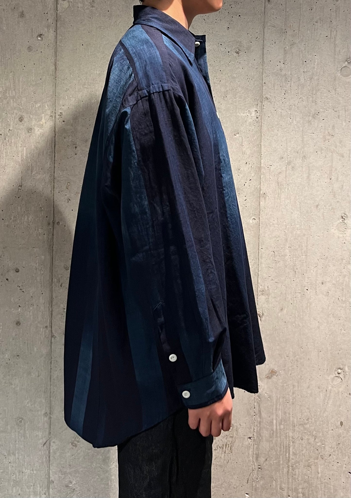 【SOWBOW】SOWBOW SHIRT -G "KURUME-KASURI" True INDIGO Stripe