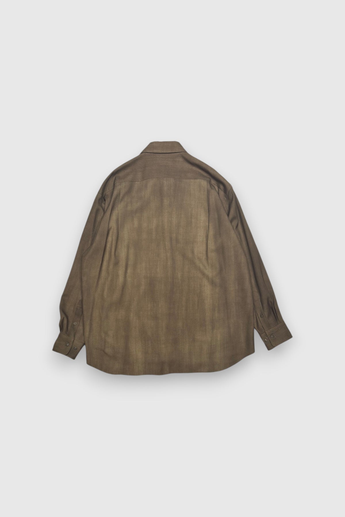 【YOKO SAKAMOTO】REGULAR COLLAR SHIRT(OLIVE×BEIGE)