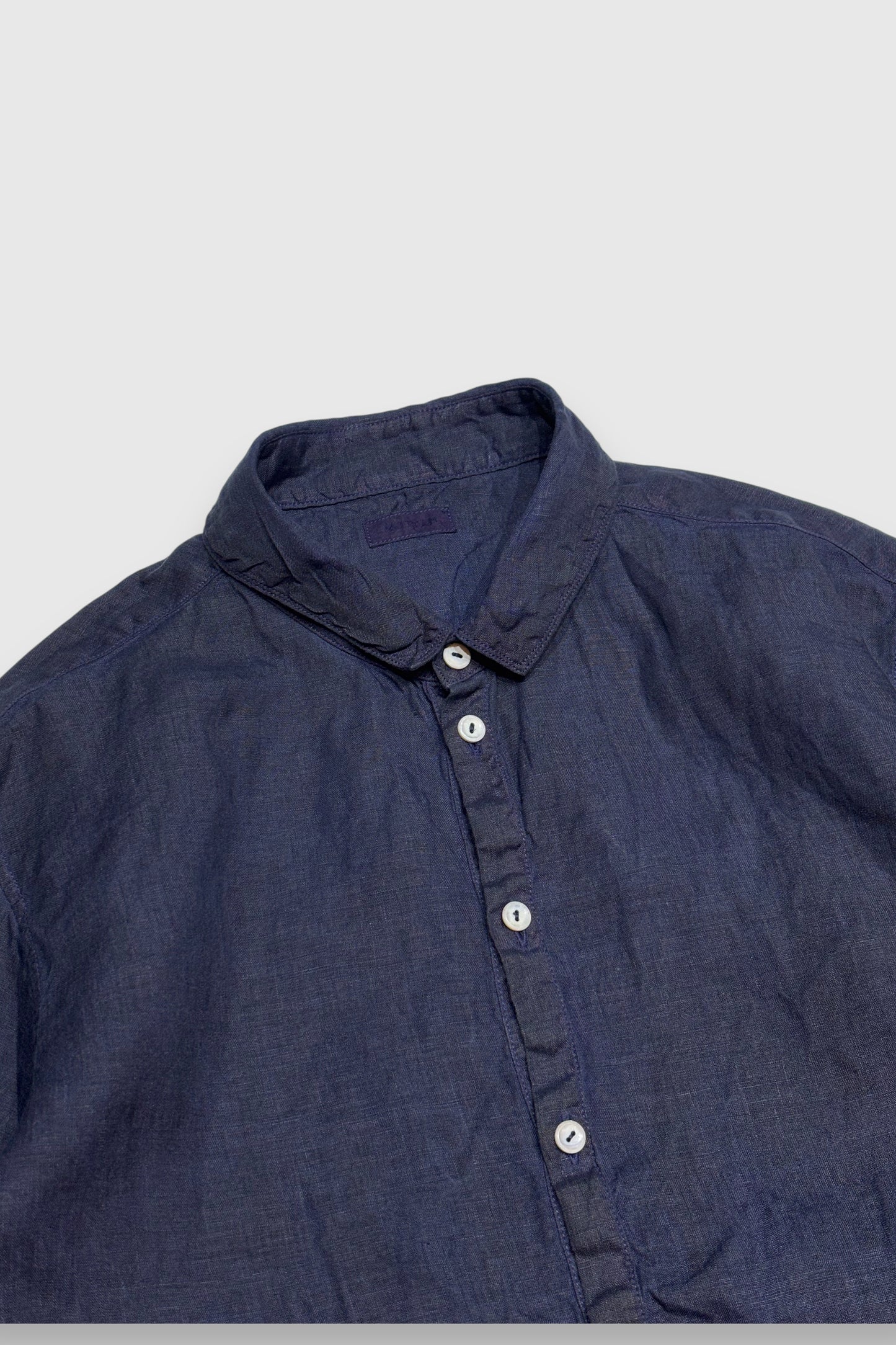 【MITTAN】大麻シャツ大(草木染 インディゴ×柿渋)