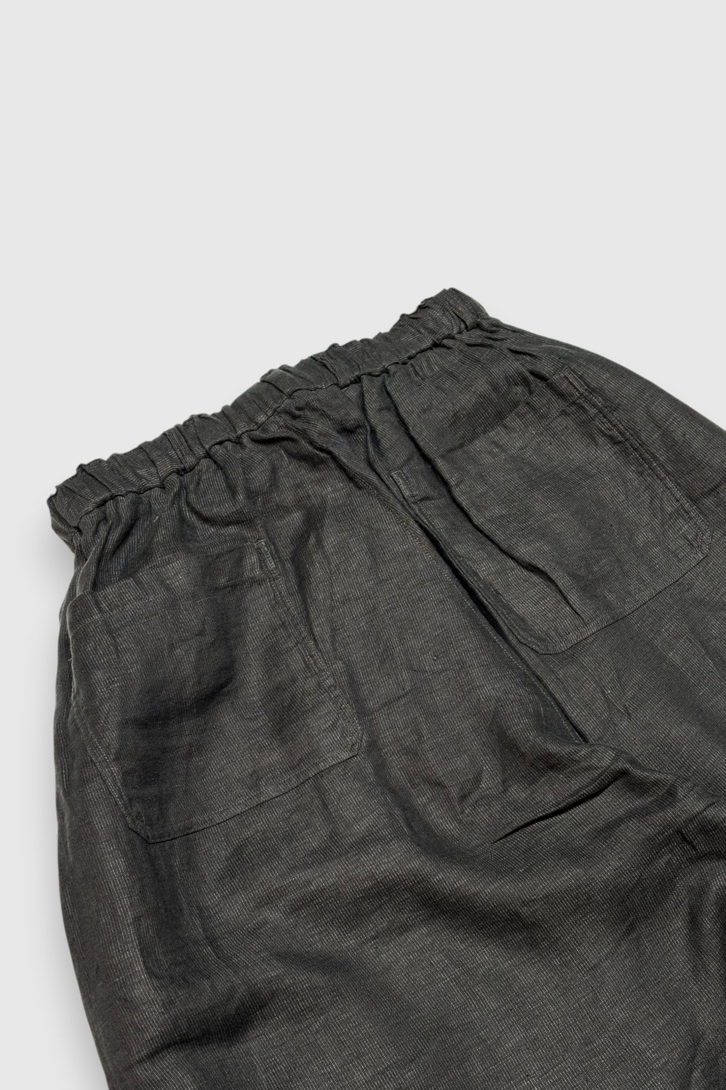 【MITTAN】亜麻大麻サイドスリットパンツ(墨黒)