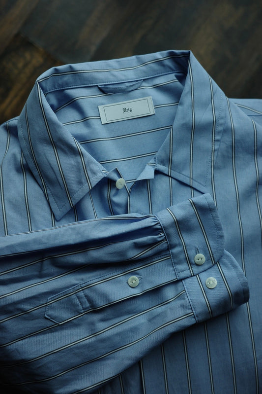 【Urig】STRIPE SIDE HIDE POCKET SHIRT LS