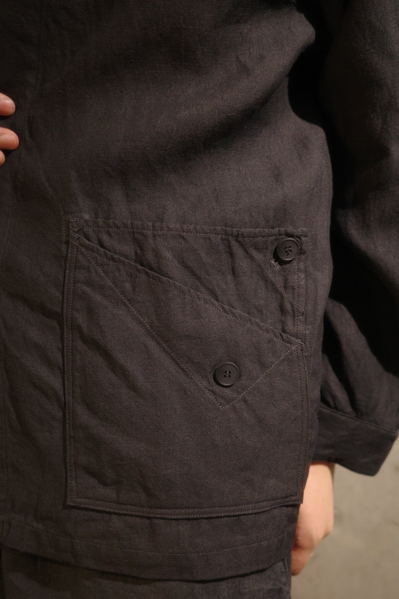 【MITTAN】和紙大麻ジャケット（墨黒）