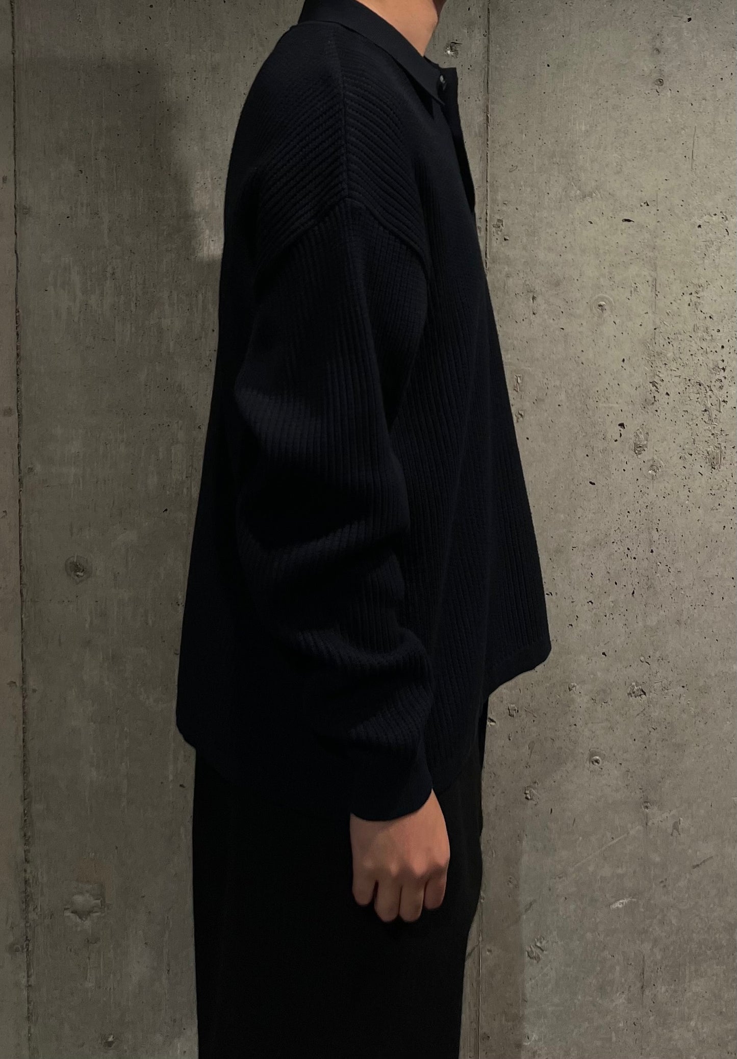 【LOYM】KNIT POLO DARK NAVY