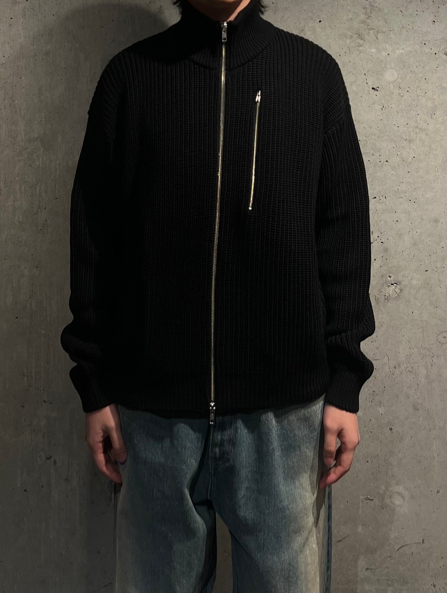 【LOYM】3POCKET DRIVERS KNIT(BLACK)