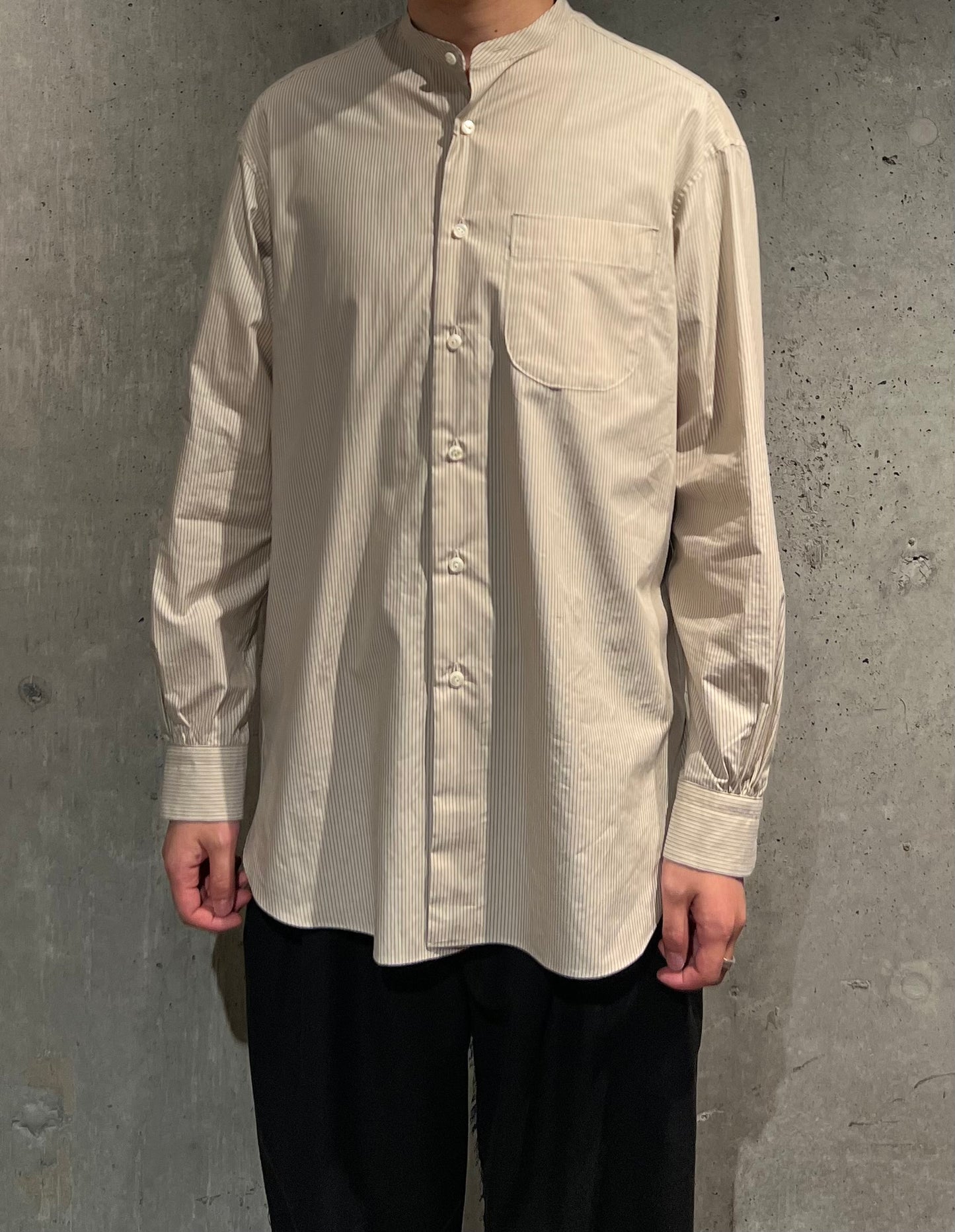 【Urig】BAND COLLAR SHIRT G