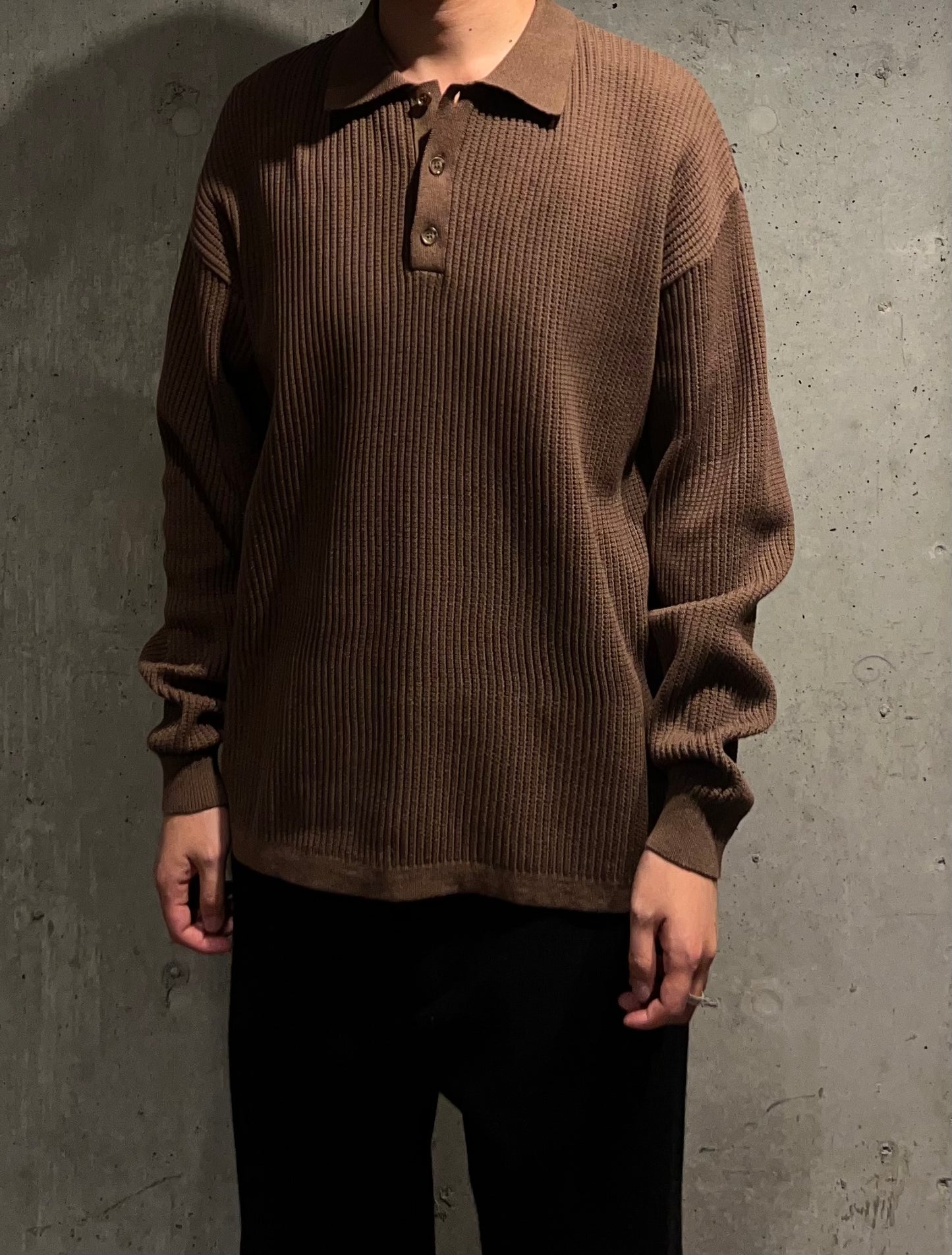 【LOYM】KNIT POLO　BROWN