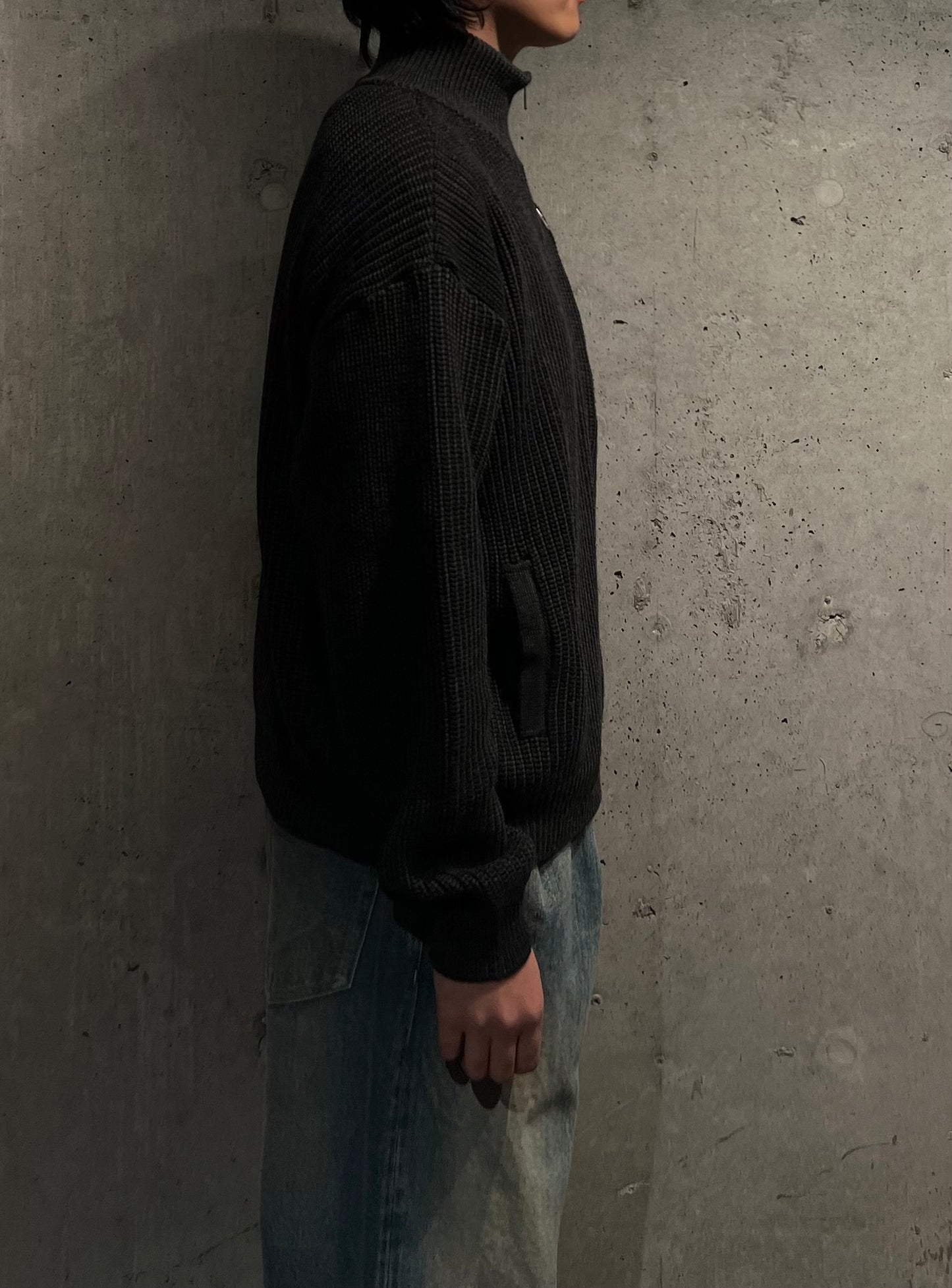 【LOYM】3POCKET DRIVERS KNIT(CHARCOAL GRAY)