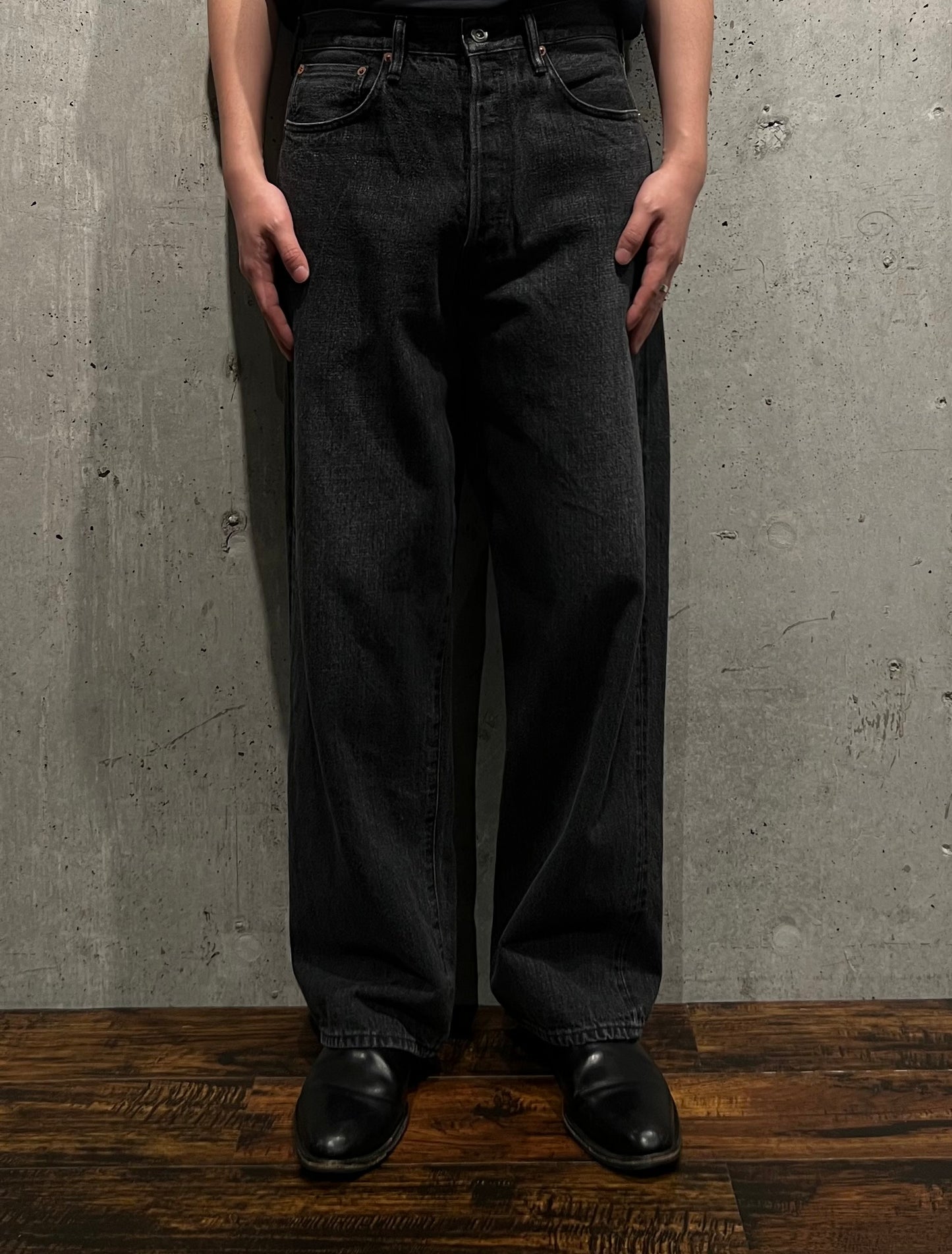 【YOKO SAKAMOTO】5POCKET STRAIGHT PANTS (FADE BLACK)