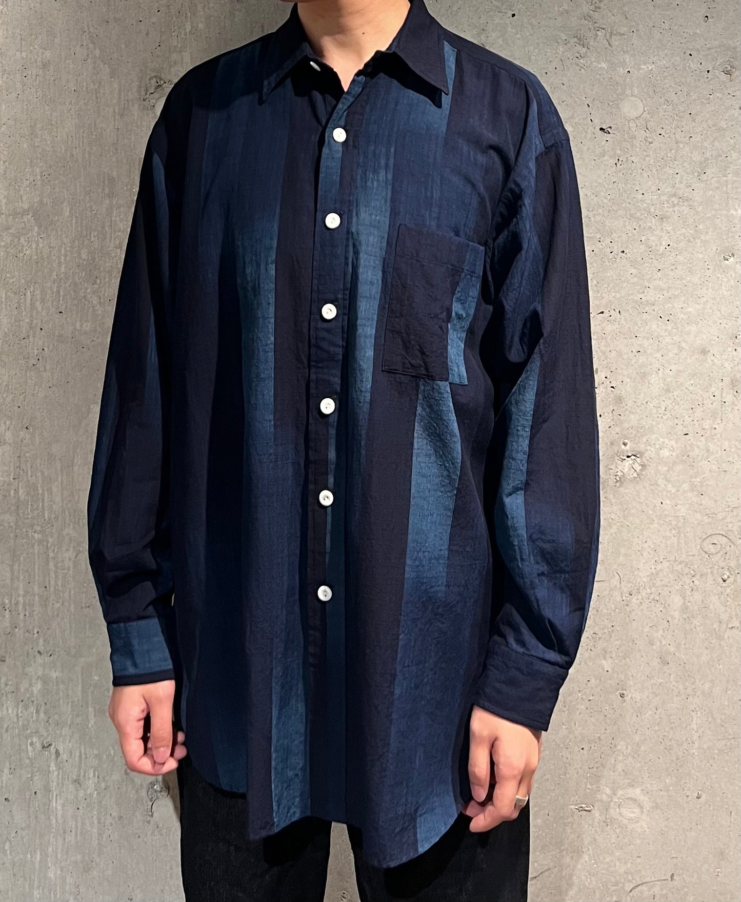 【SOWBOW】SOWBOW SHIRT -G "KURUME-KASURI" True INDIGO Stripe