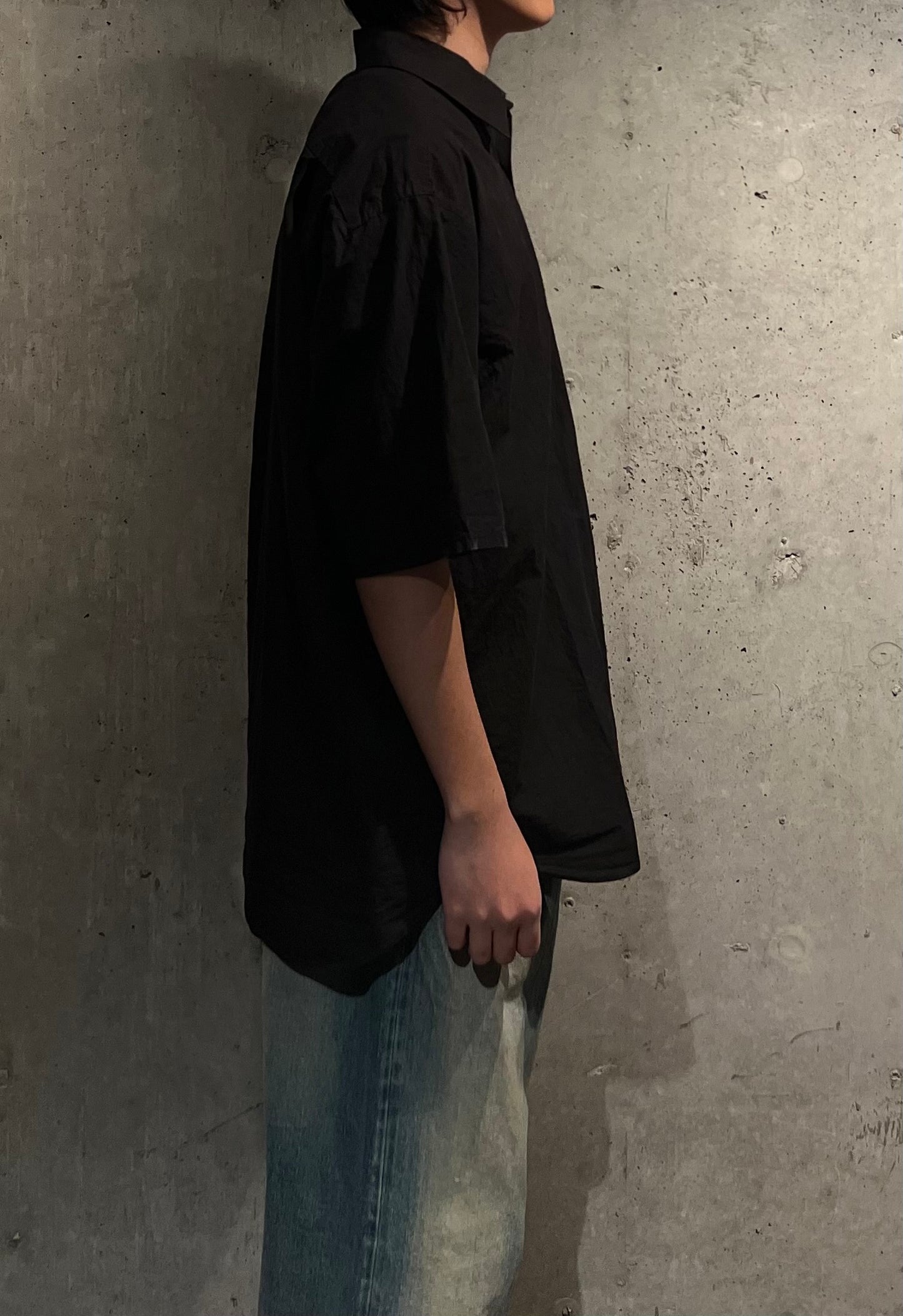 【YOKO SAKAMOTO】REGULAR COLLAR S/S SHIRT(BLACK)