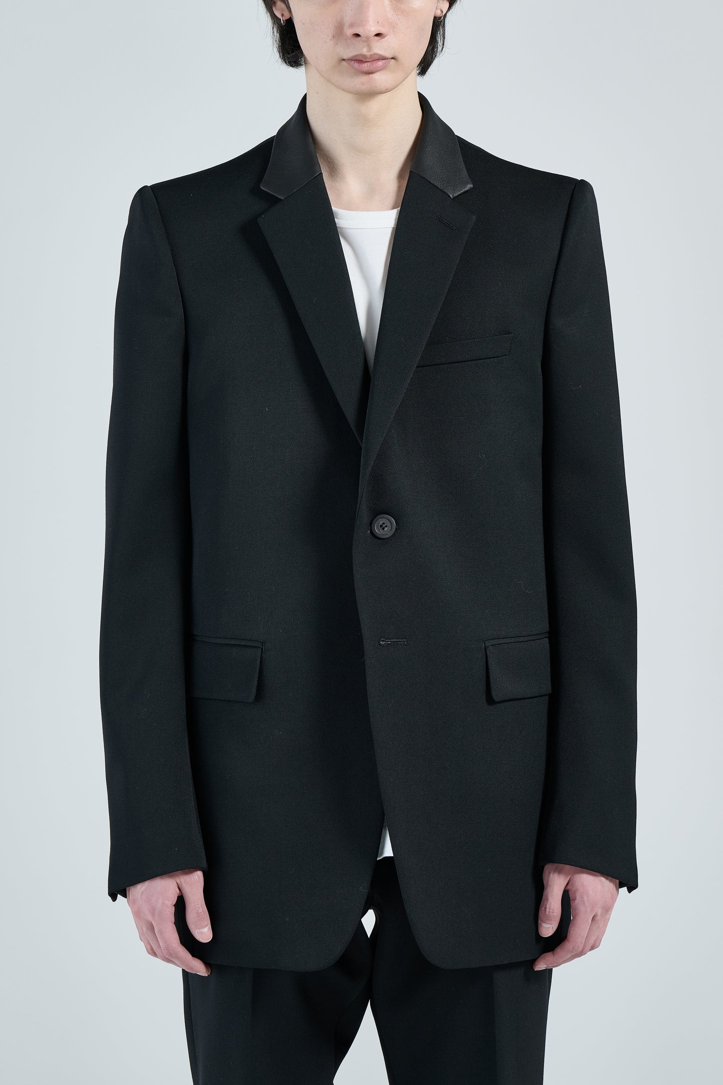 《予約商品》【FRACTION】NEW CAVE BLAZER(WOOL/LEATHER)