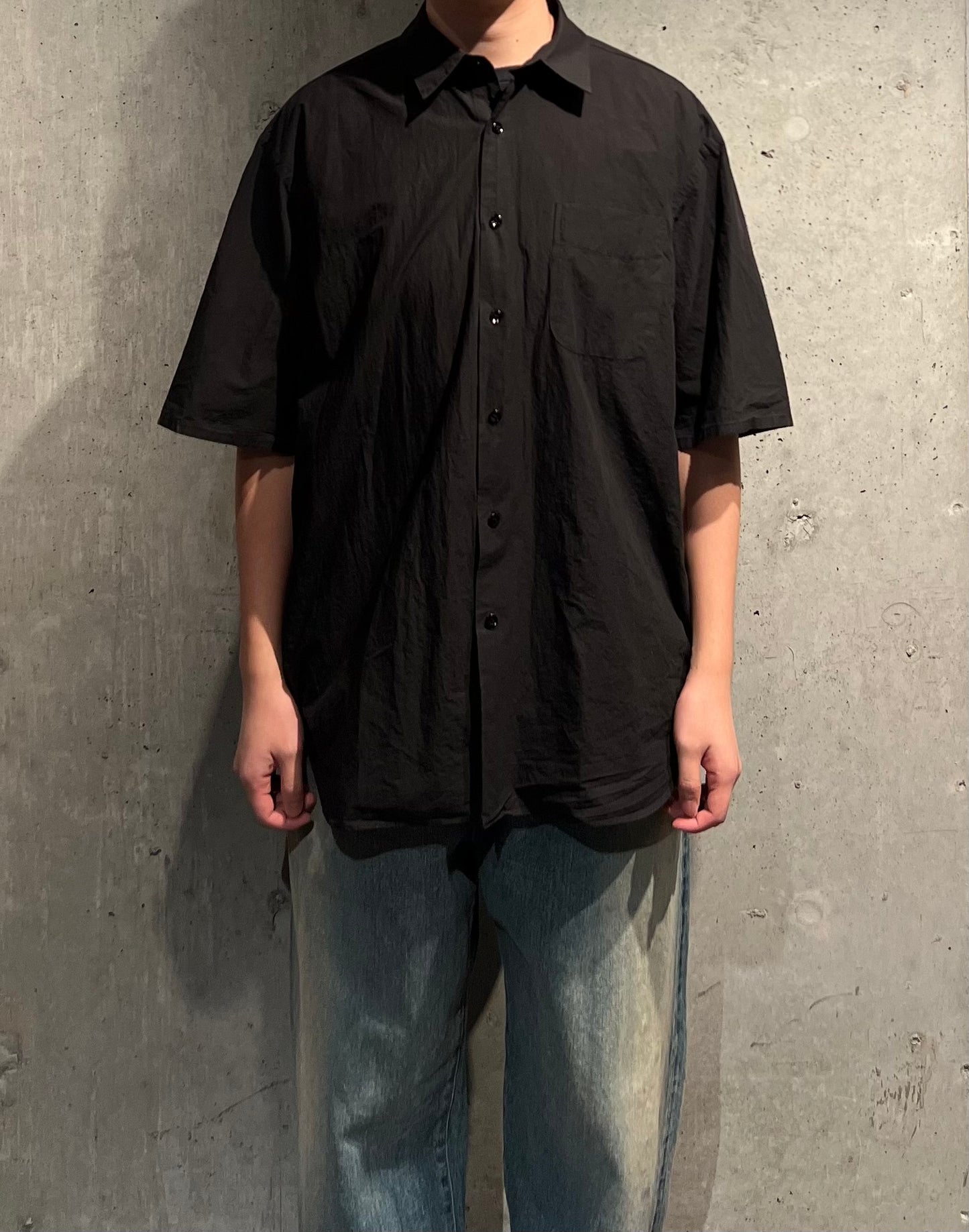 【YOKO SAKAMOTO】REGULAR COLLAR S/S SHIRT(BLACK)