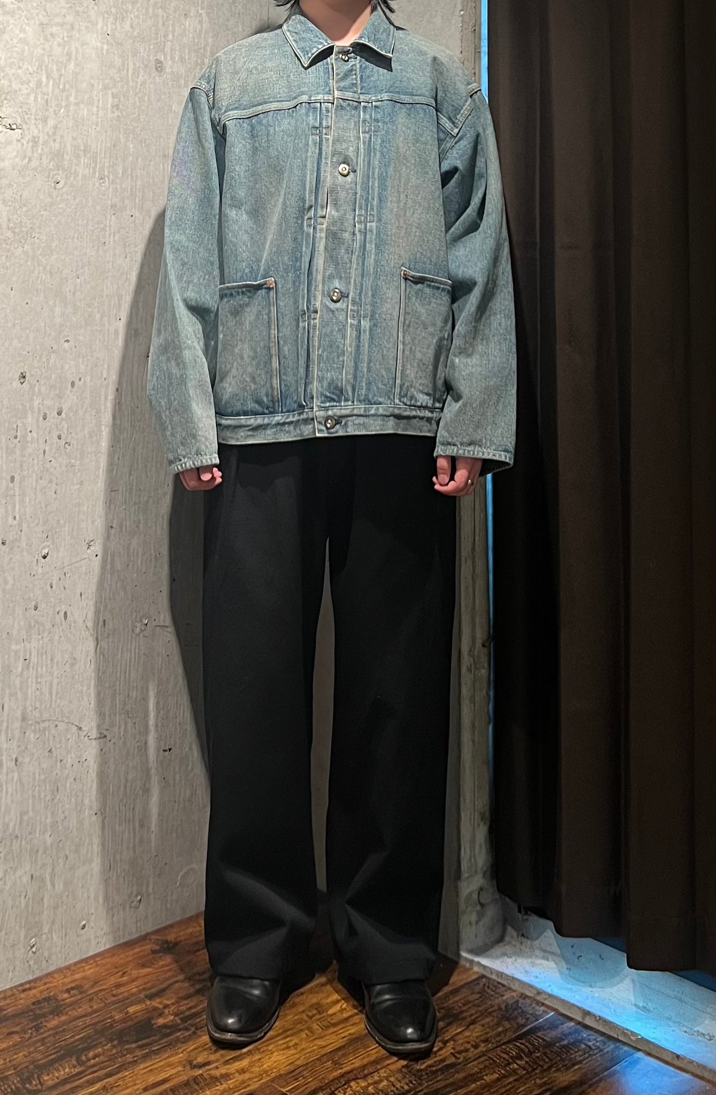 【YOKO SAKAMOTO】PLEATS JACKET (FADE INDIGO)