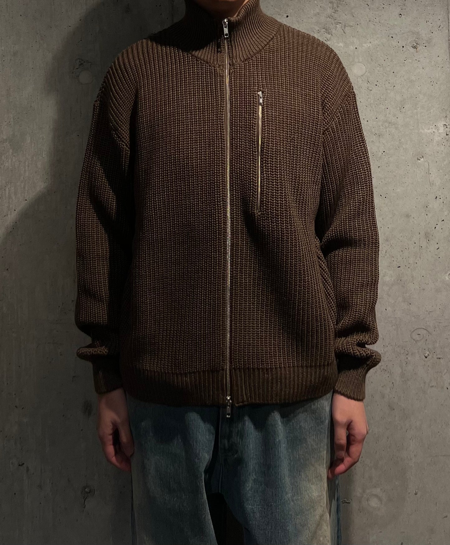 【LOYM】3POCKET DRIVERS KNIT(BROWN)