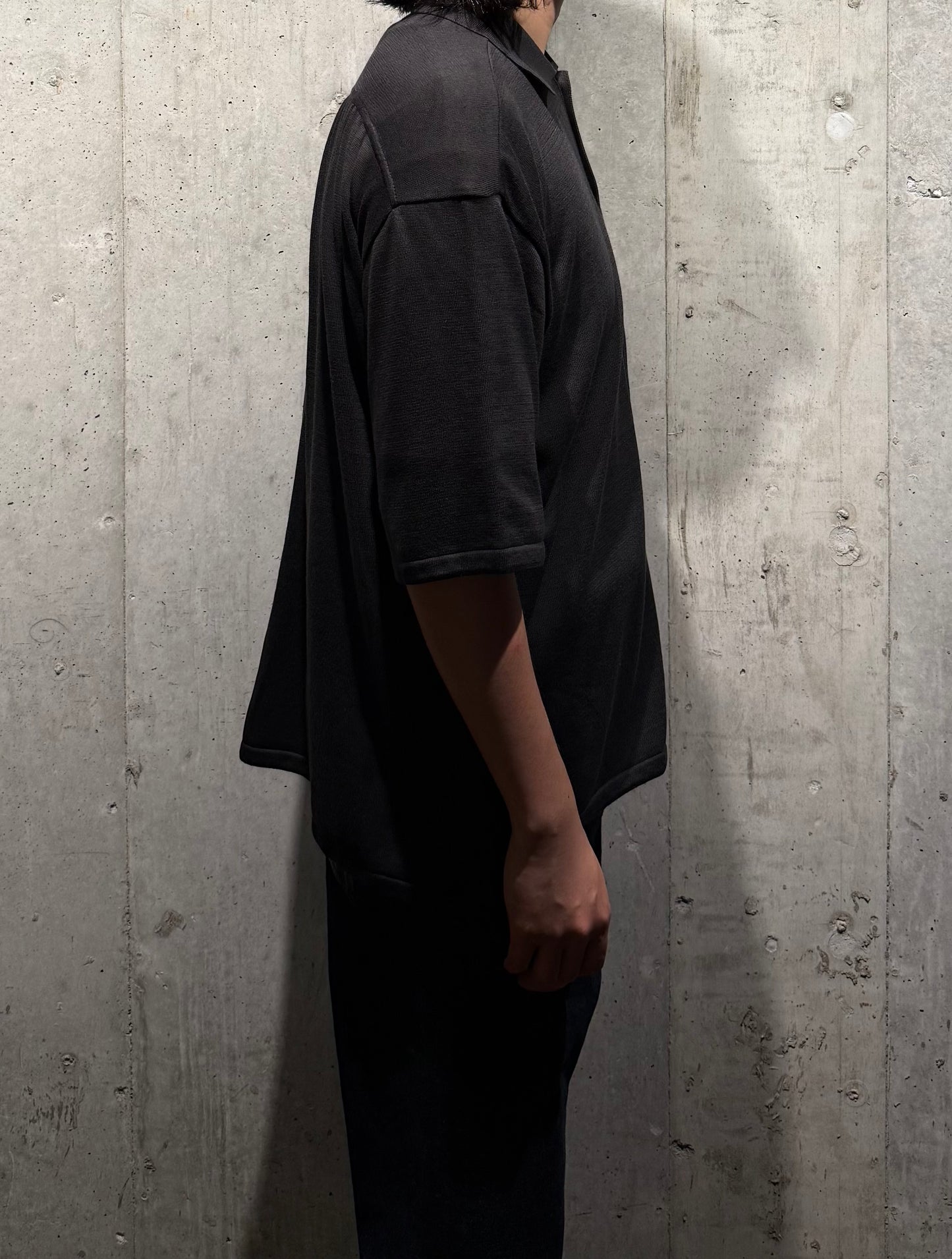 【LOYM】AETHER - GIZA Cotton Knit Shirt(CHARCOAL GRAY)