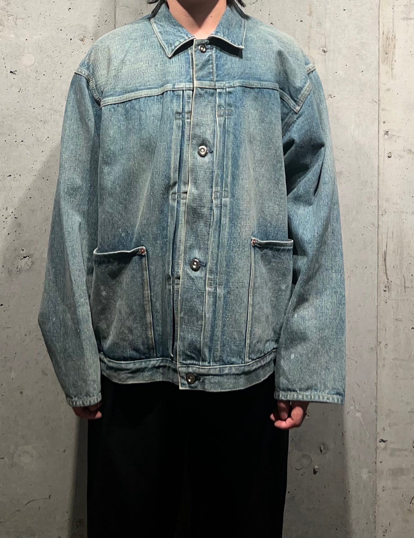 【YOKO SAKAMOTO】PLEATS JACKET (FADE INDIGO)