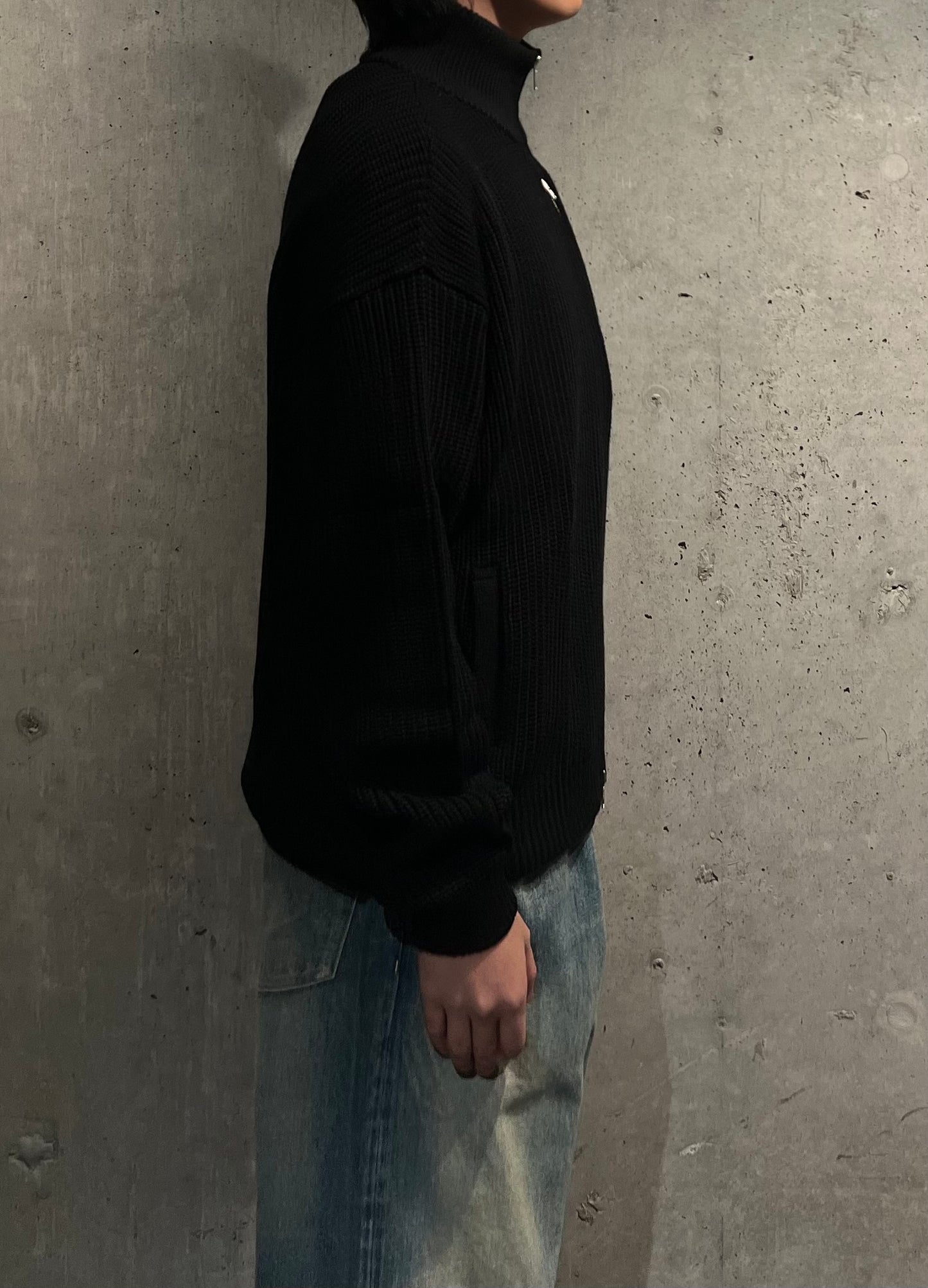 【LOYM】3POCKET DRIVERS KNIT(BLACK)