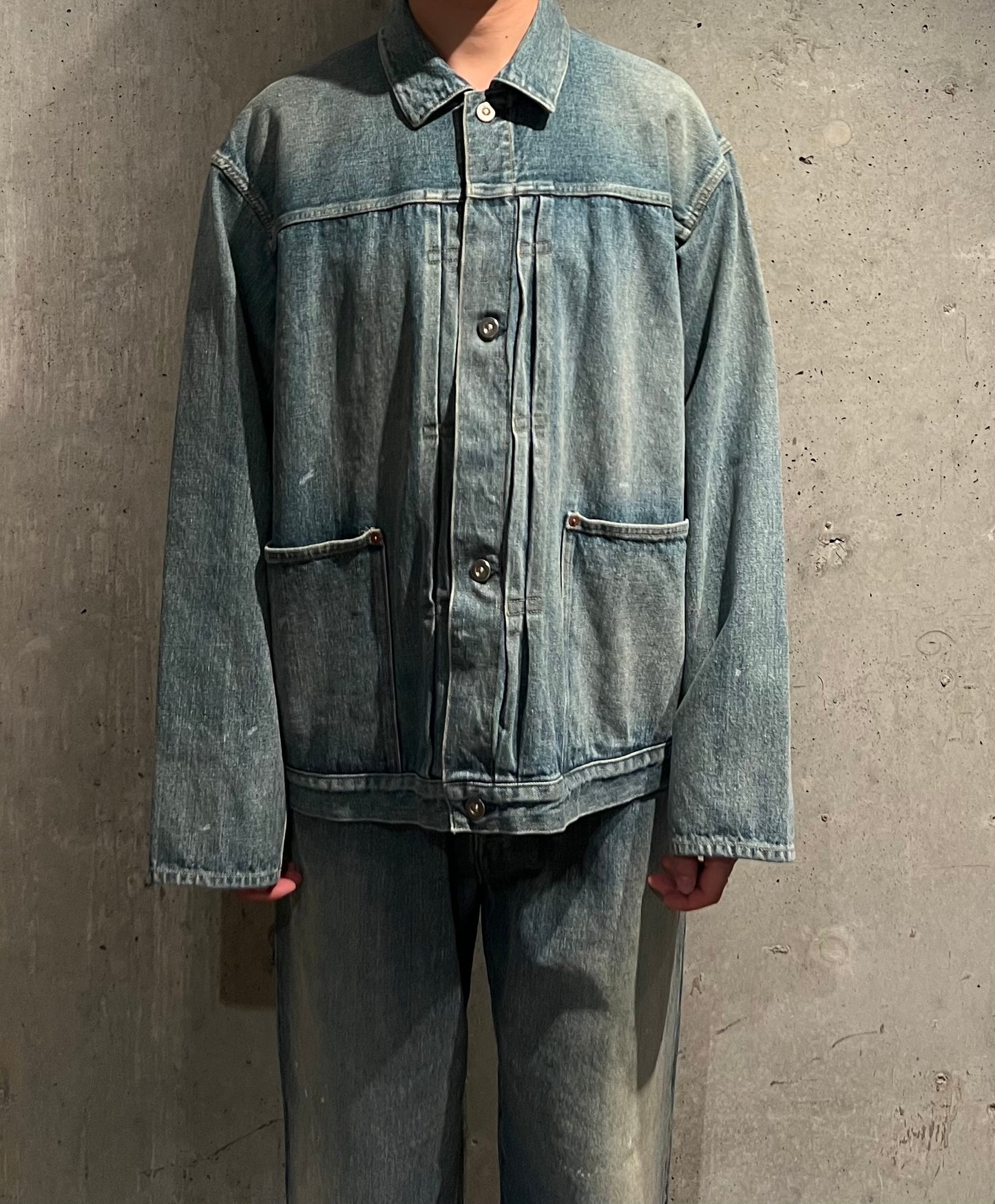【YOKO SAKAMOTO】PLEATS JACKET ( FADE INDIGO )