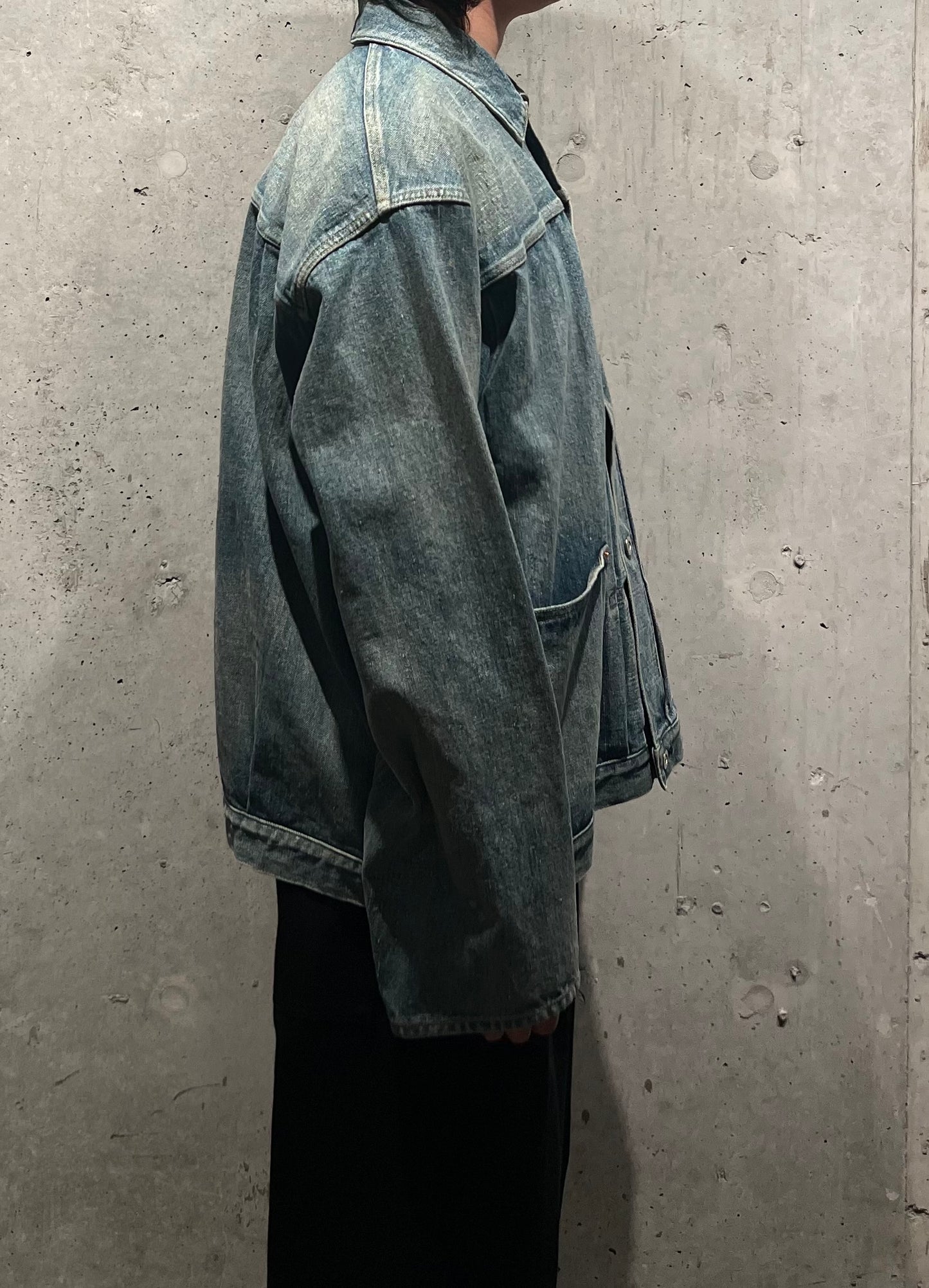 【YOKO SAKAMOTO】PLEATS JACKET (FADE INDIGO)