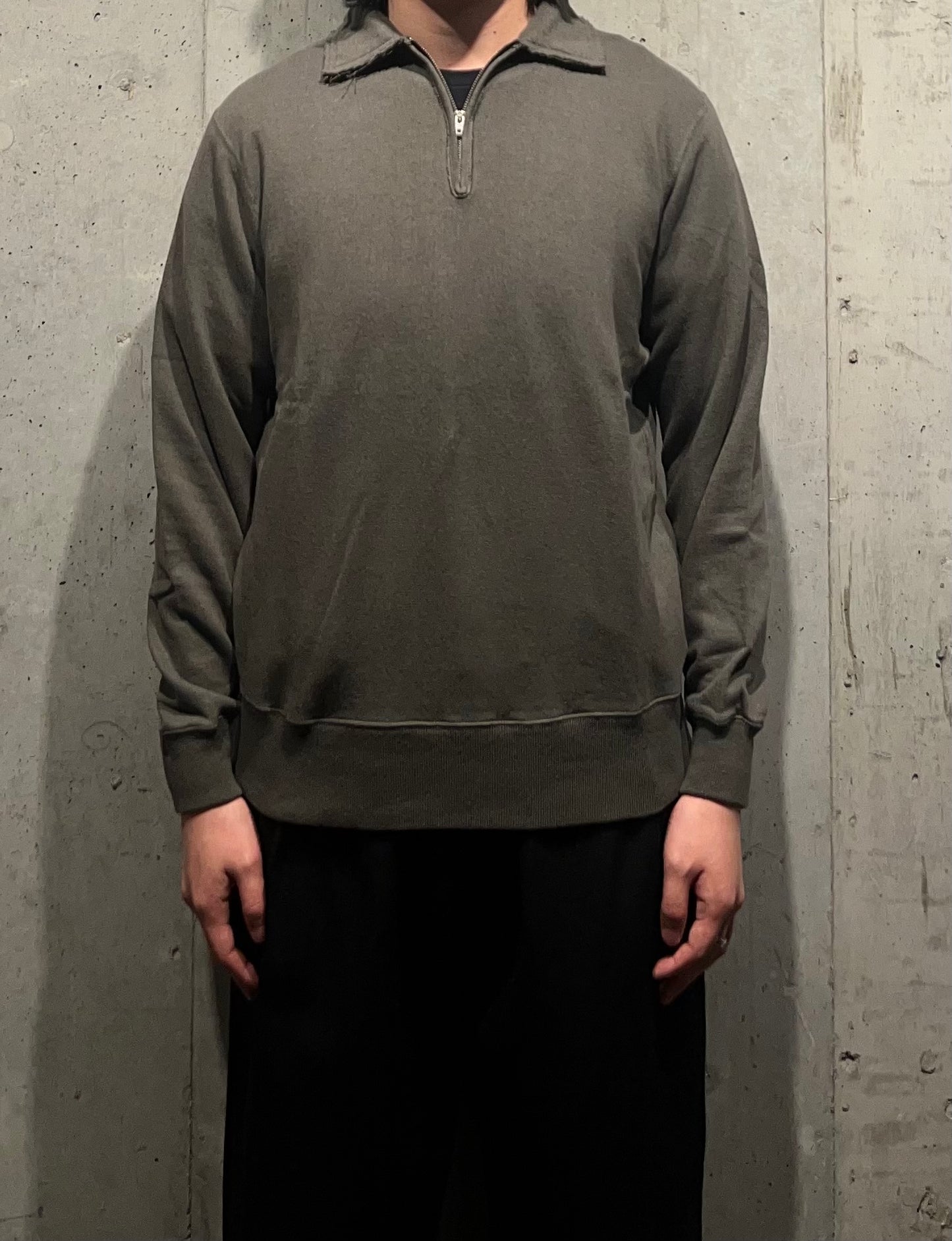 【Slopeslow】half zip top (khaki)