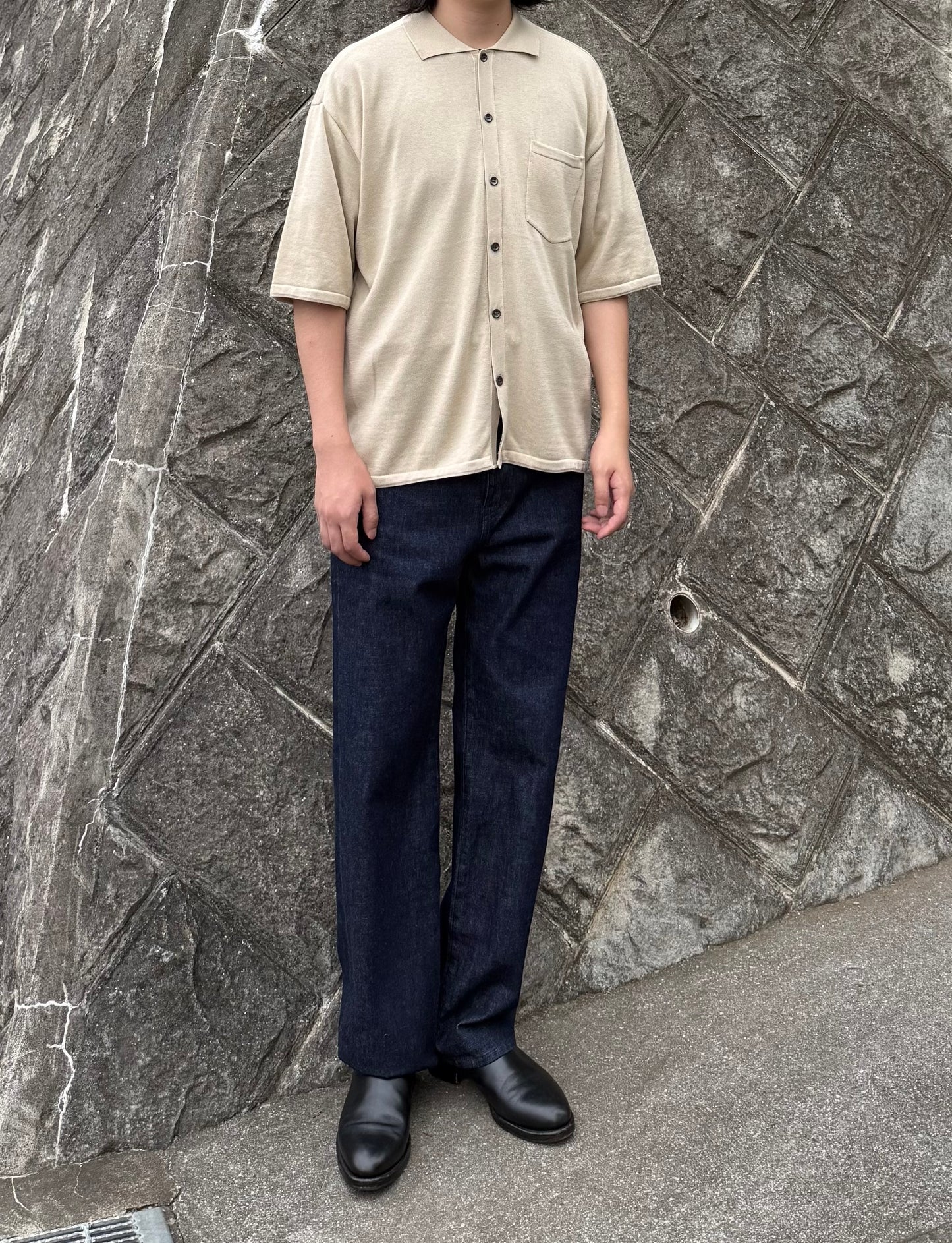 【LOYM】AETHER - GIZA Cotton Knit Shirt(ECRU)