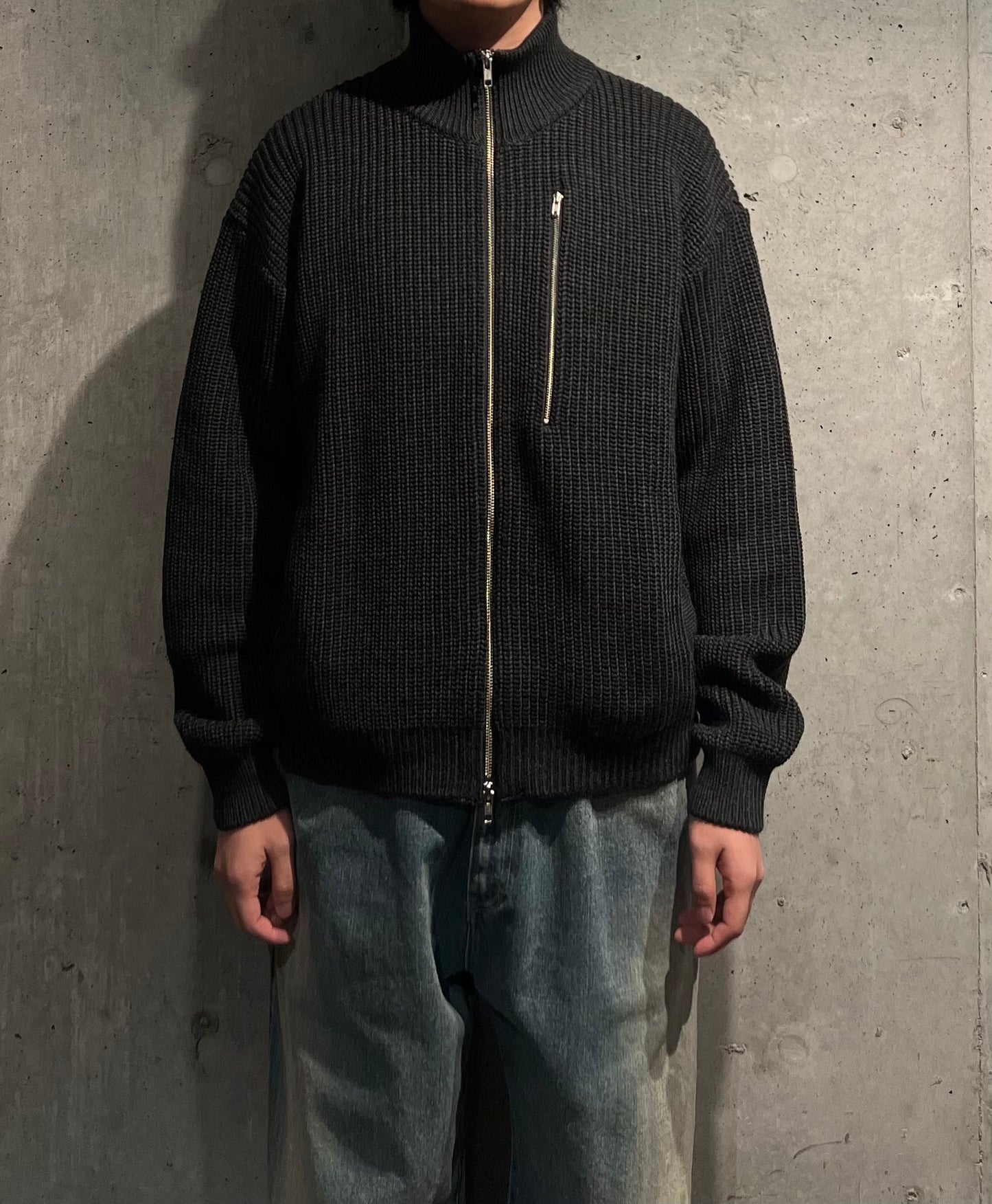 【LOYM】3POCKET DRIVERS KNIT(CHARCOAL GRAY)
