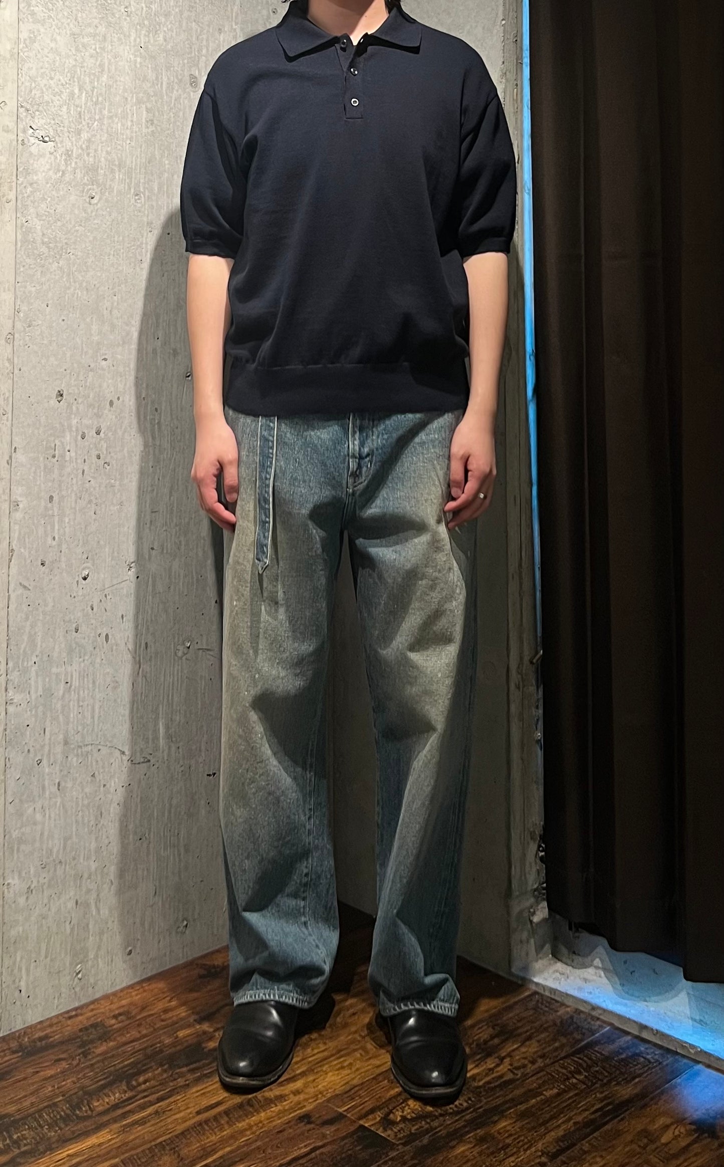 【YOKO SAKAMOTO】BELTED TROUSERS (FADE INDIGO)
