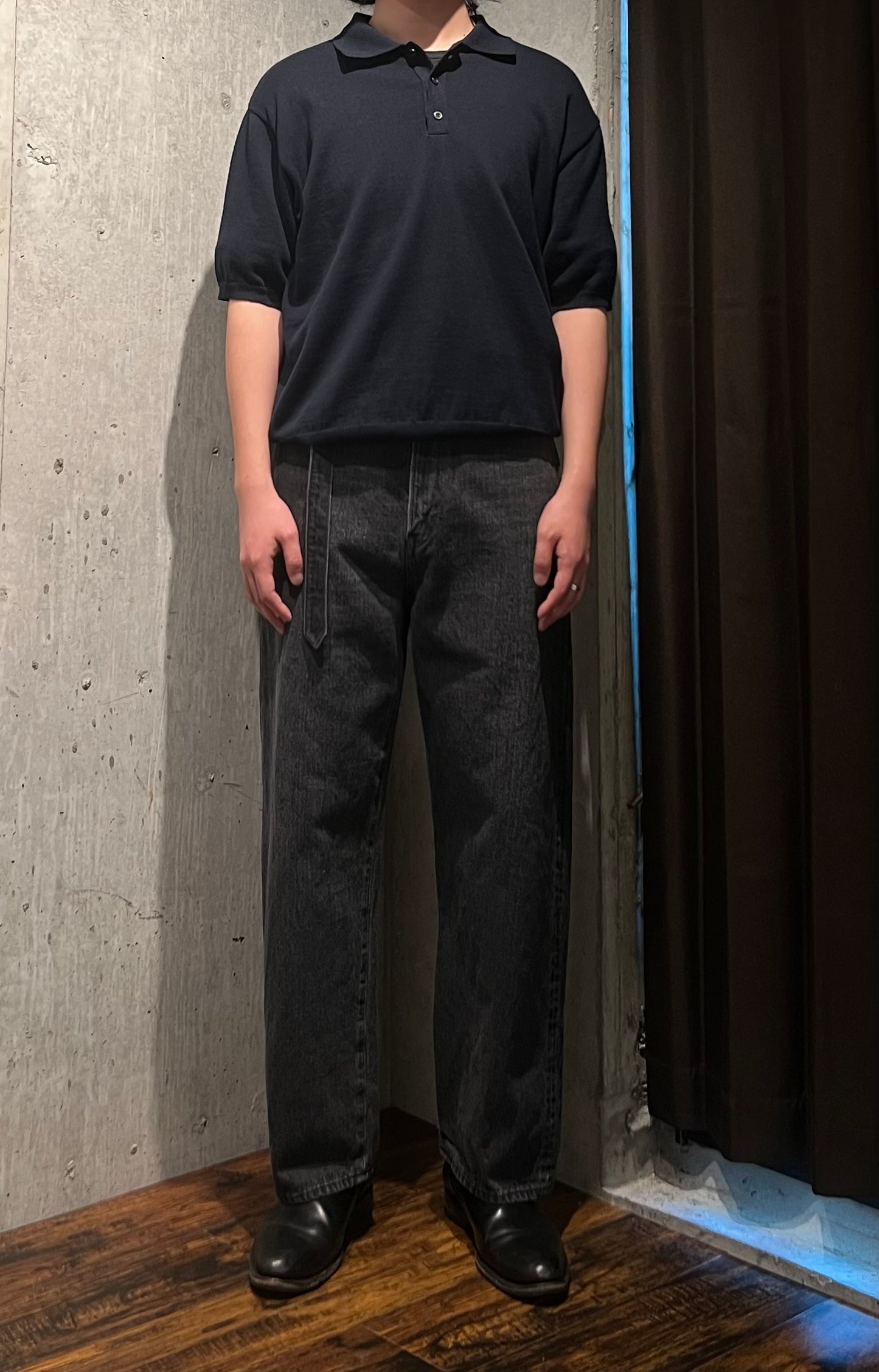 【YOKO SAKAMOTO】BELTED TROUSERS (FADE BLACK)