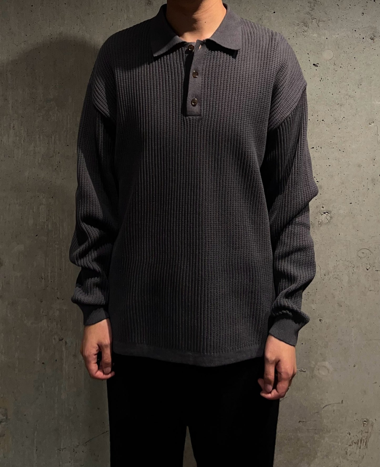 【LOYM】KNIT POLO GRAY