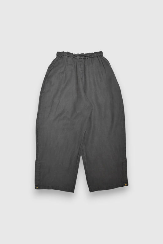 【MITTAN】亜麻大麻サイドスリットパンツ（炭）