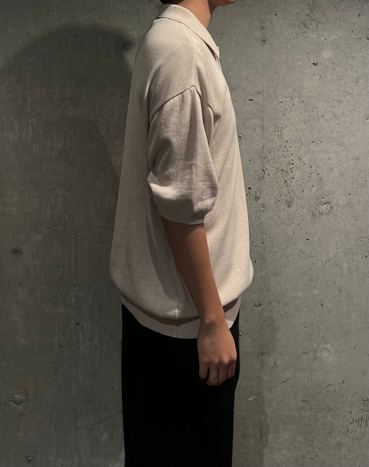 【LOYM】KNIT POLO HALF SLEEVE　ECRU