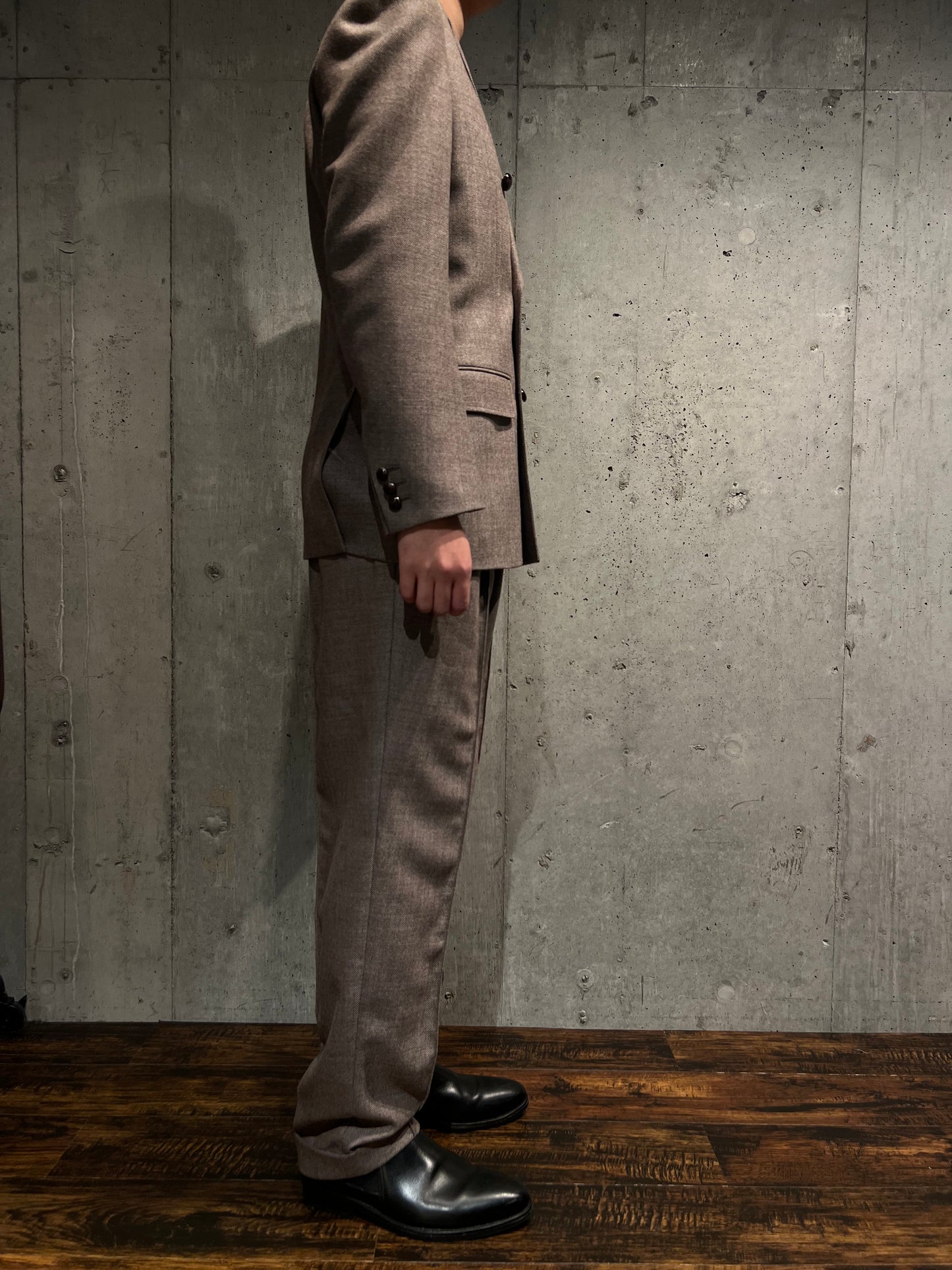 【Urig】ALPACA SAXONY CREASE STITCH PANTS HL (GRAIGE)