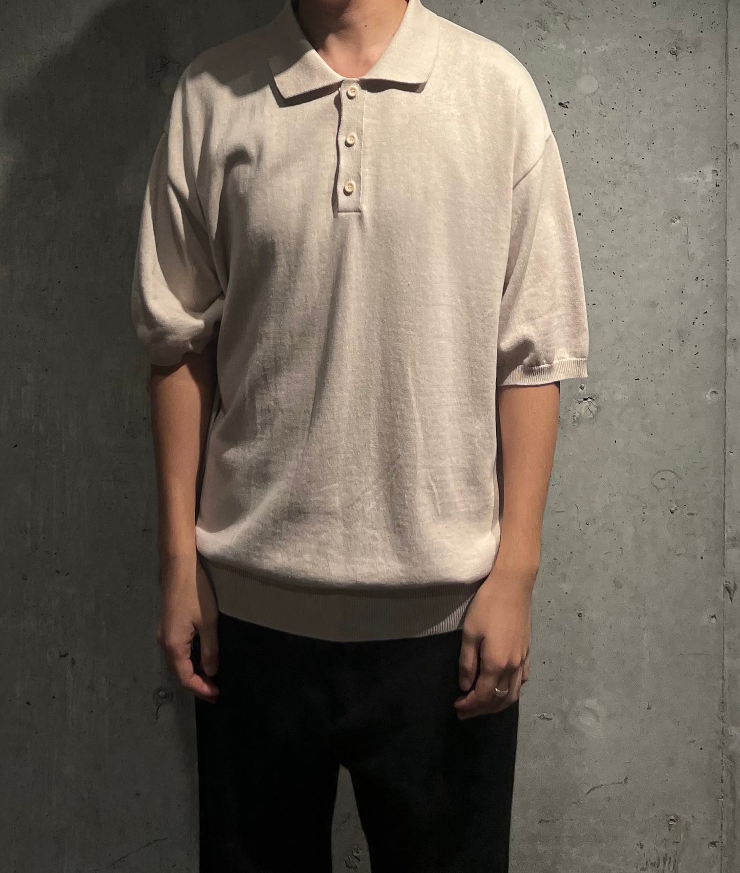 【LOYM】KNIT POLO HALF SLEEVE　ECRU