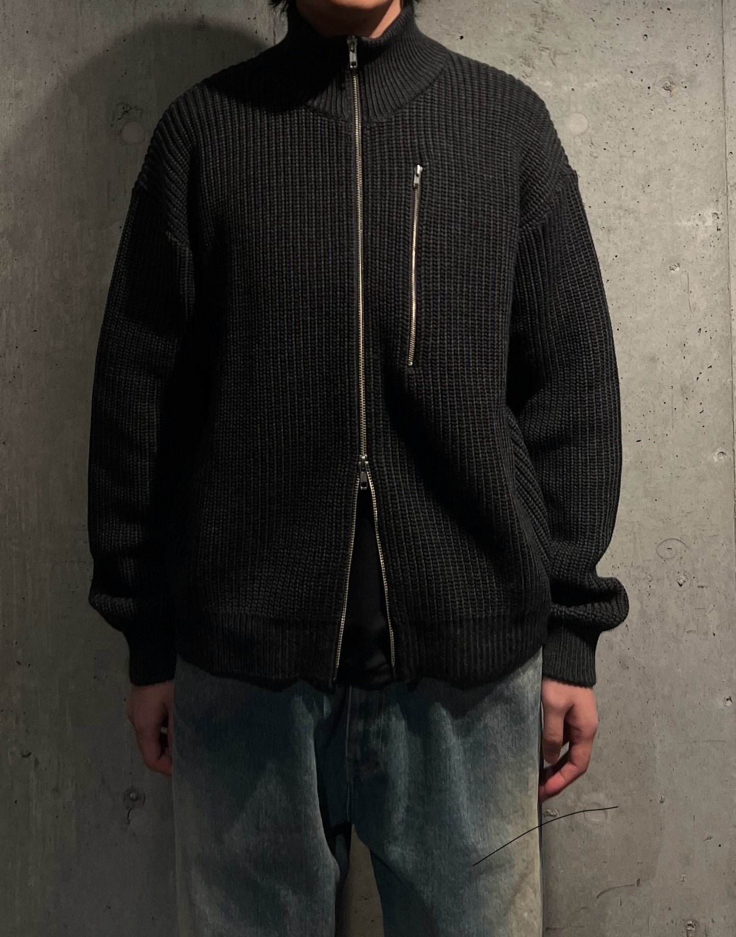 【LOYM】3POCKET DRIVERS KNIT(CHARCOAL GRAY)