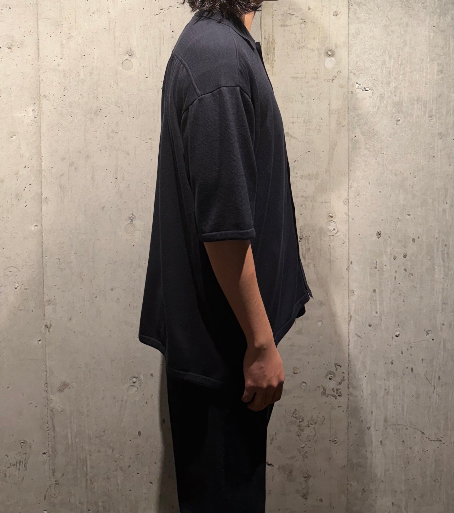 【LOYM】AETHER - GIZA Cotton Knit Shirt(DARK NAVY)