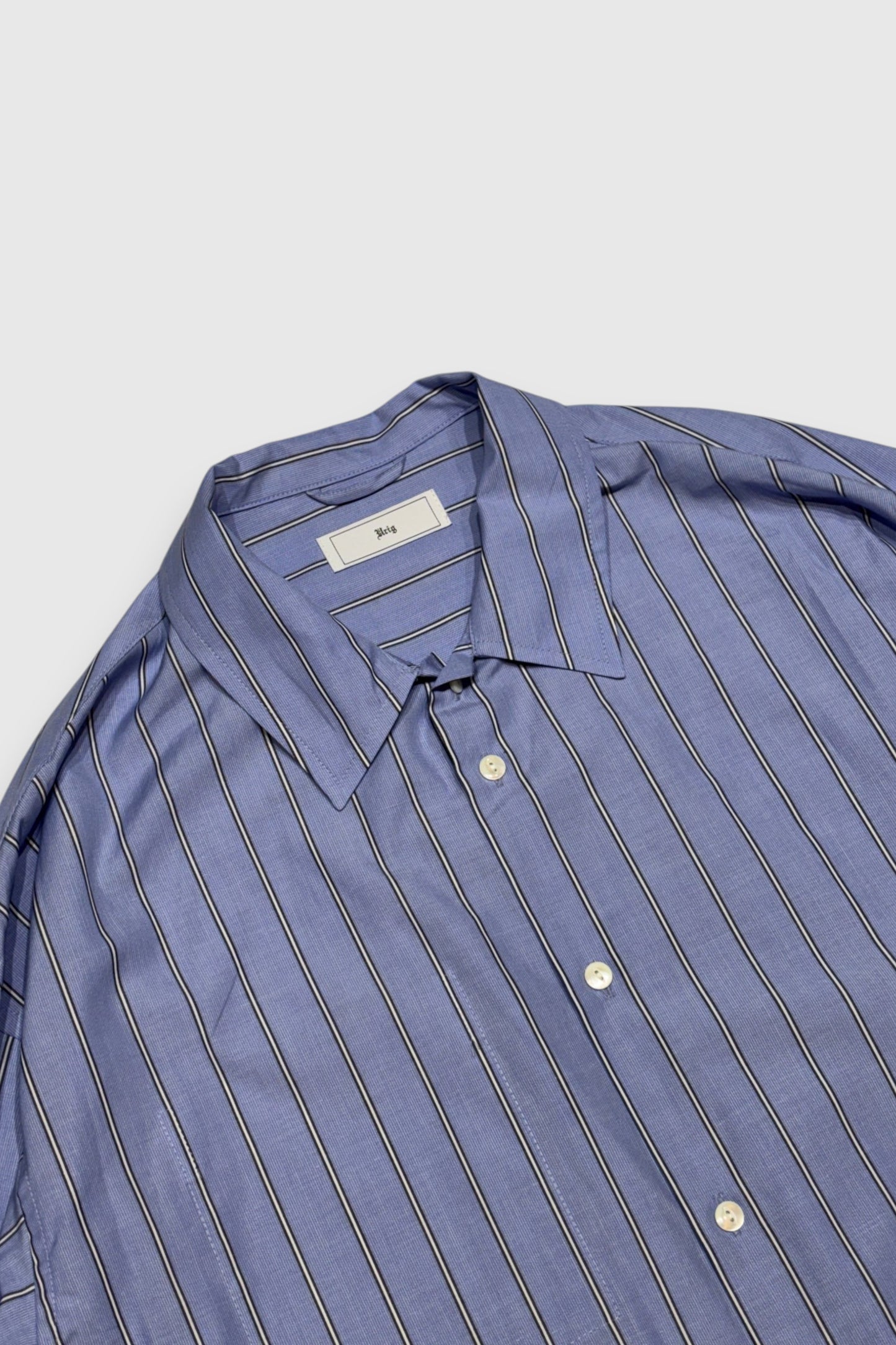 【Urig】STRIPE SIDE HIDE POCKET SHIRT LS