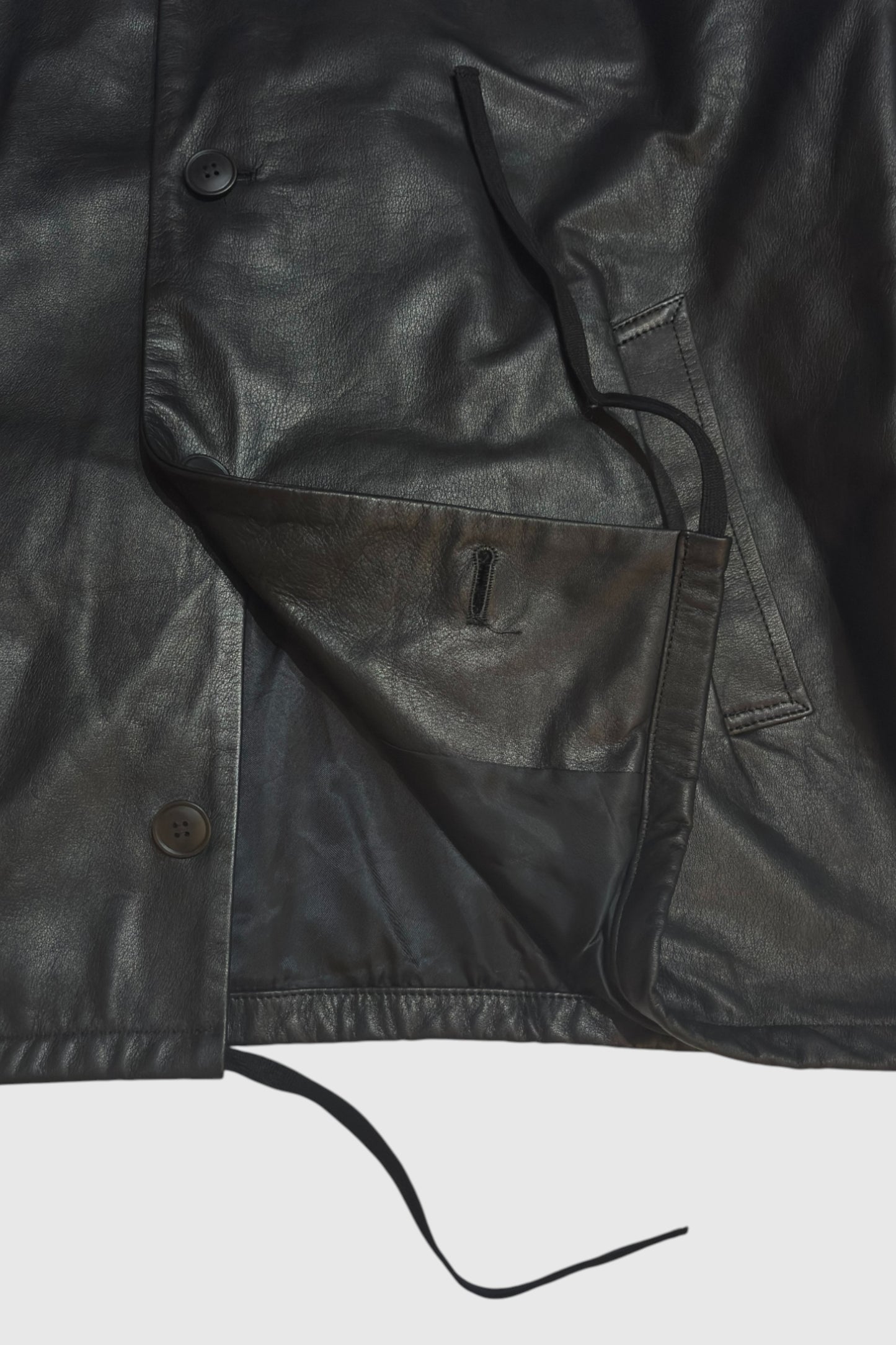 【YOKO SAKAMOTO】 COACH JACKET　COW LEATHER　BLACK-FG