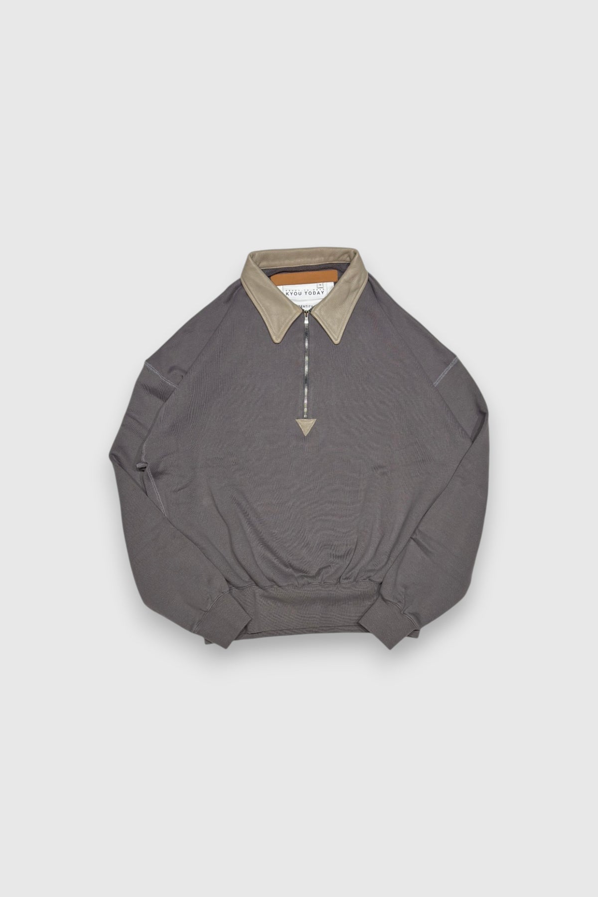 【KYOU】"BROTHERS" Leather × Supima Aging Cotton Sweat(CHARCOAL)