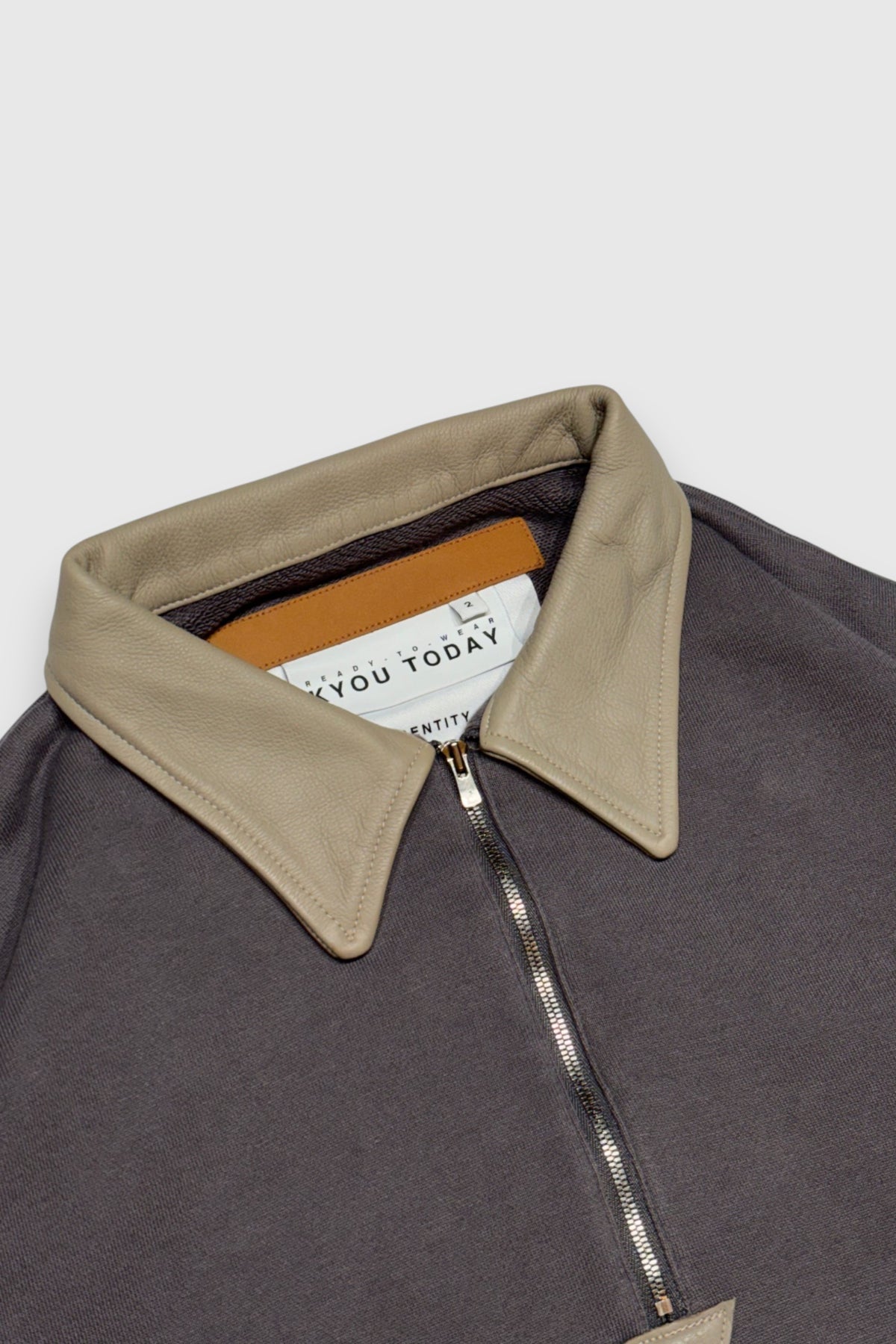【KYOU】"BROTHERS" Leather × Supima Aging Cotton Sweat(CHARCOAL)