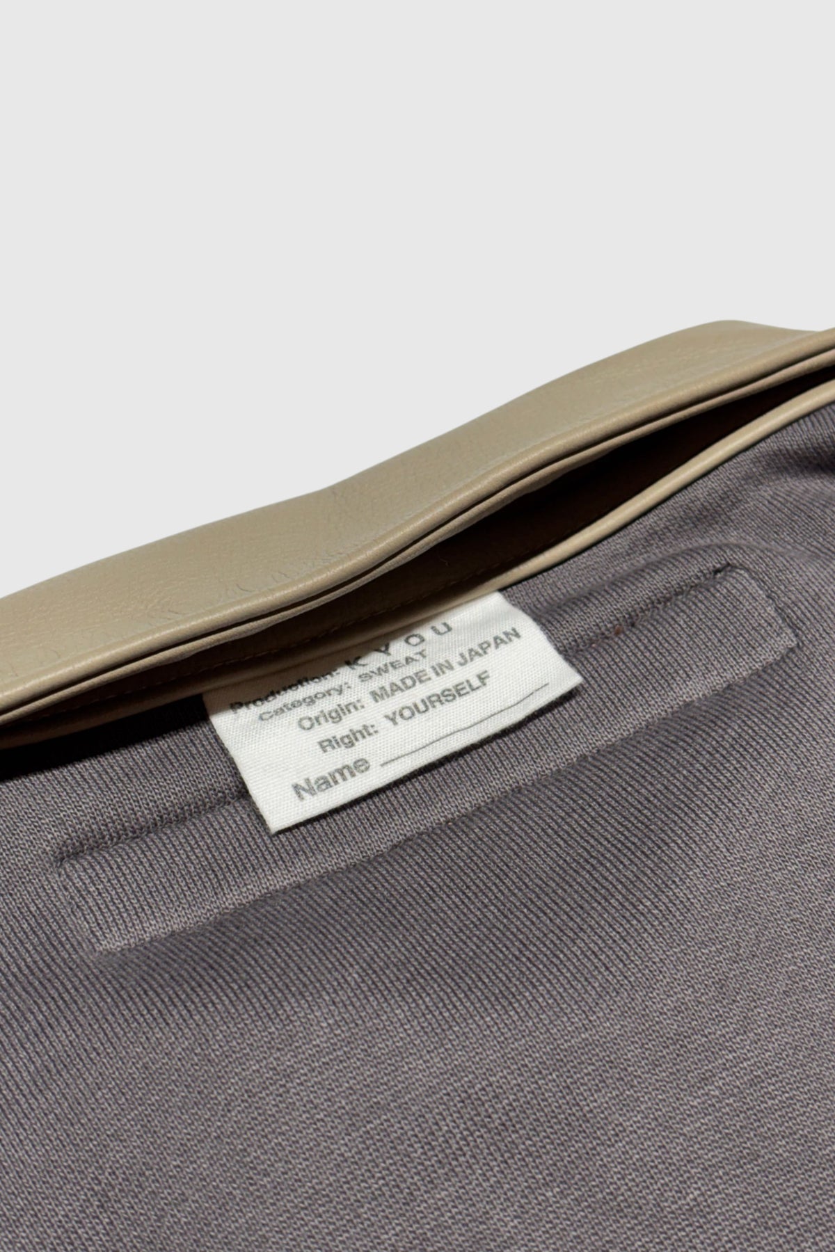 【KYOU】"BROTHERS" Leather × Supima Aging Cotton Sweat(CHARCOAL)