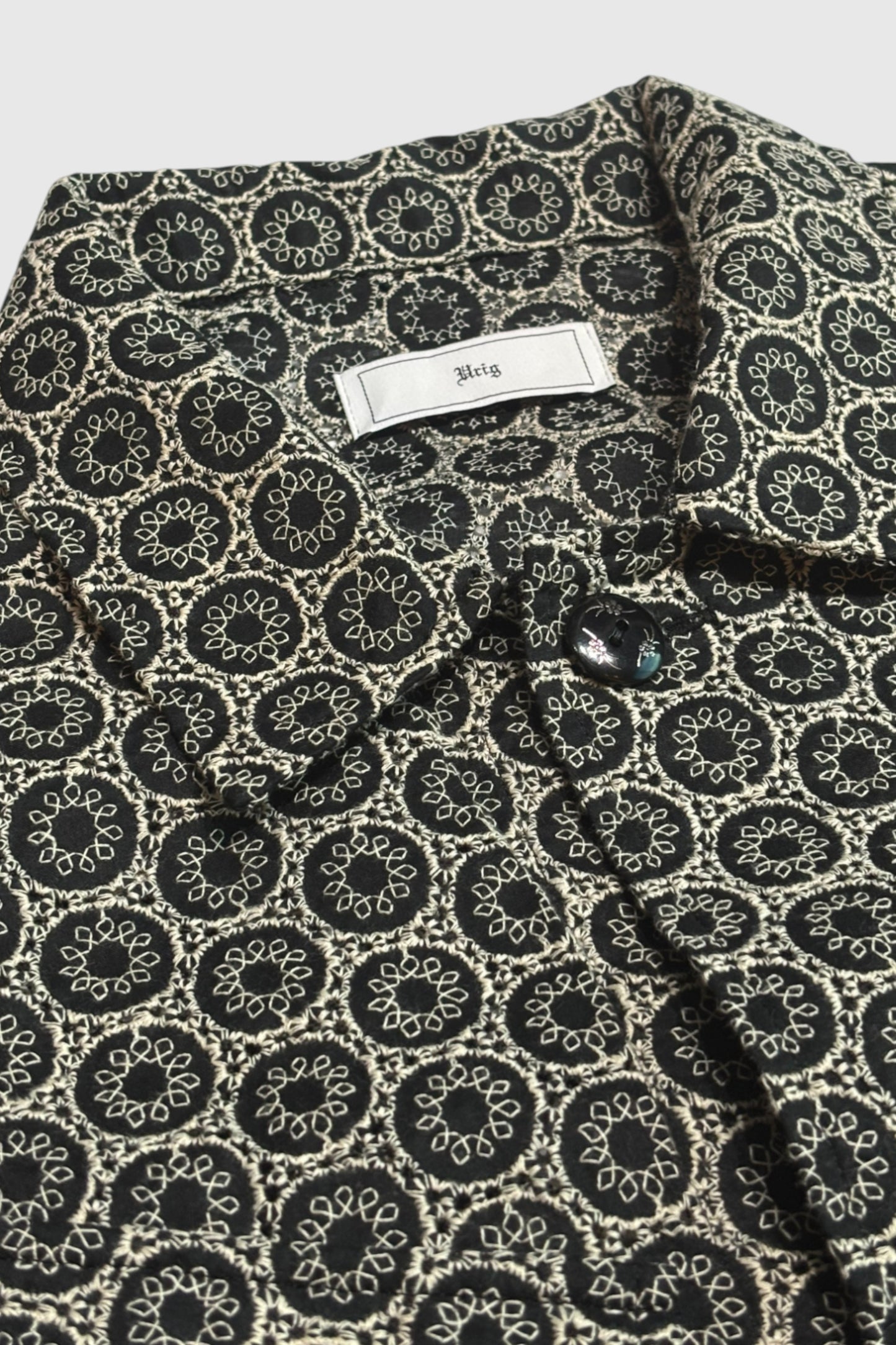 【Urig】ROUND EMB DRESS FATIGUE SHIRT SS