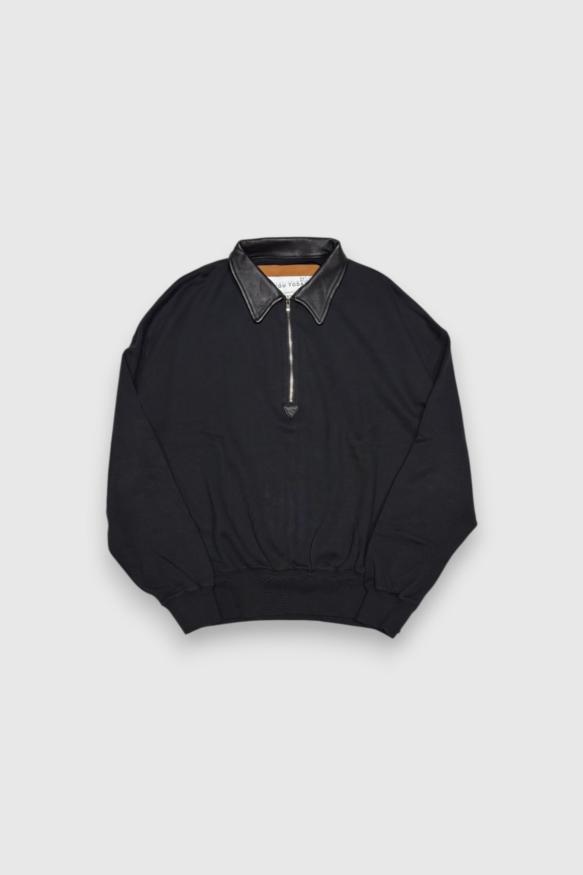 【KYOU】"BROTHERS" Leather × Supima Aging Cotton Sweat(BLACK)