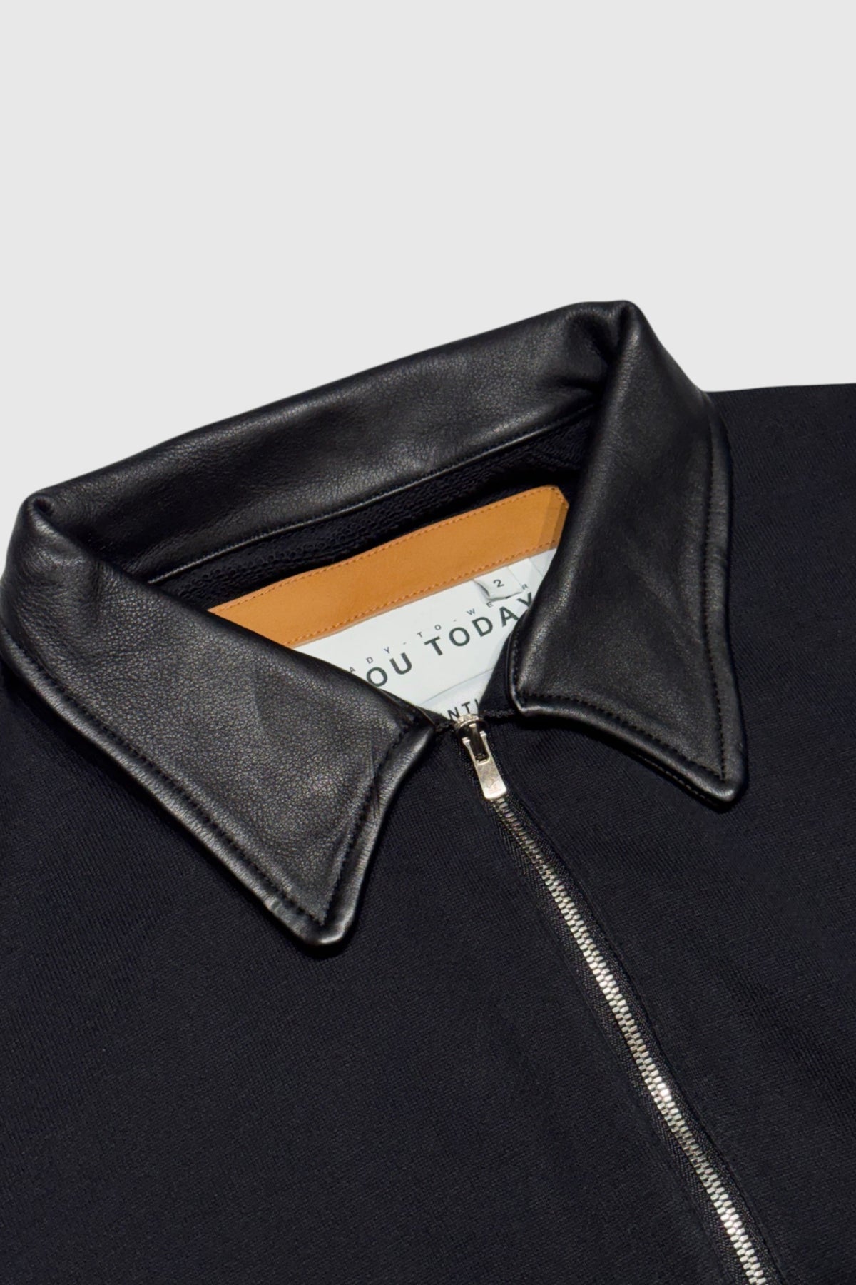 【KYOU】"BROTHERS" Leather × Supima Aging Cotton Sweat(BLACK)