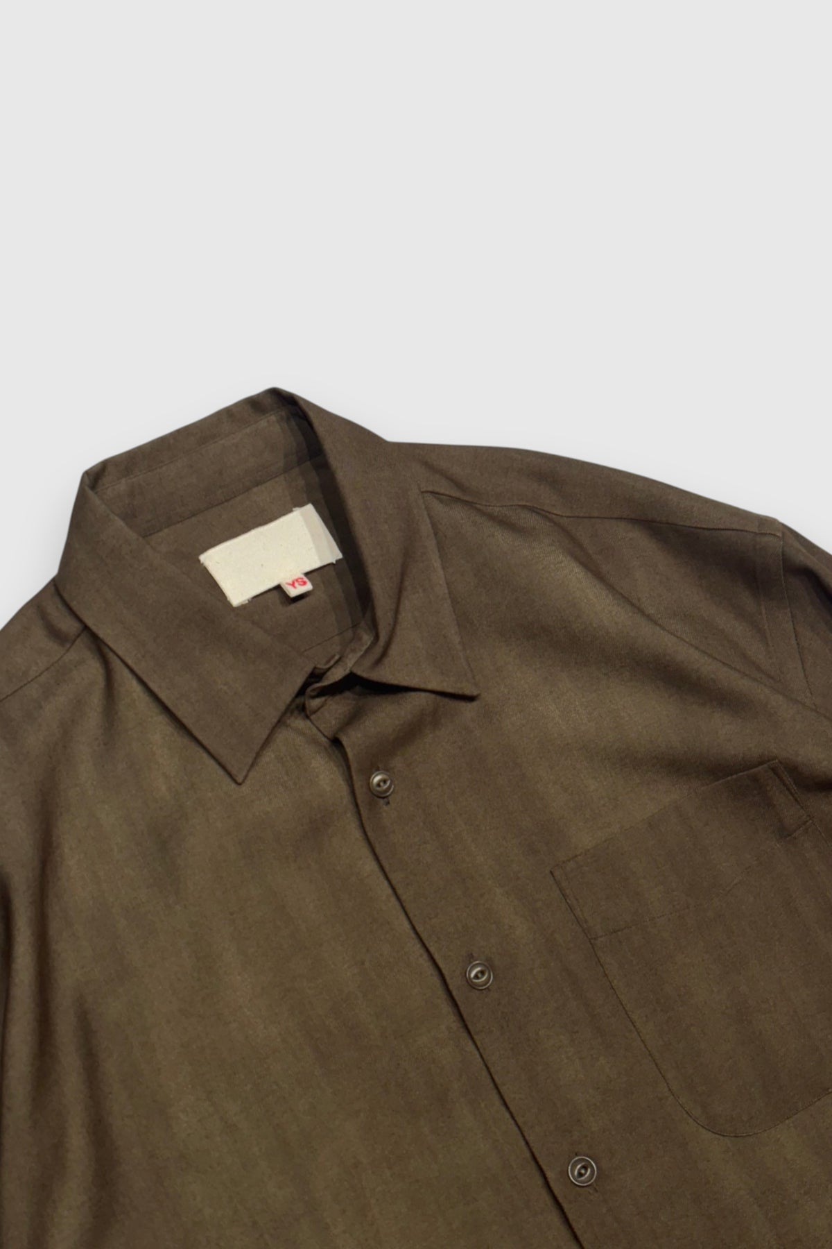 【YOKO SAKAMOTO】REGULAR COLLAR SHIRT(OLIVE×BEIGE)