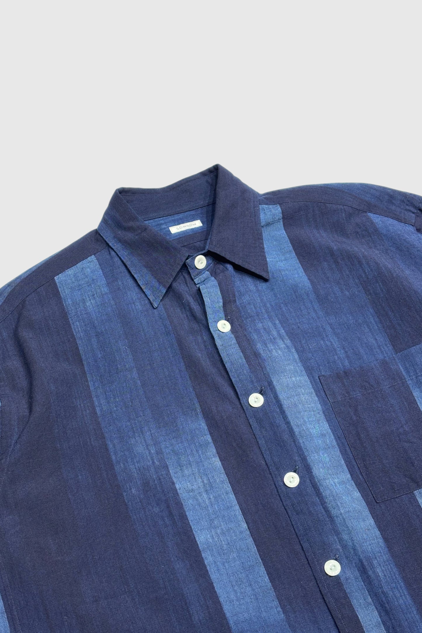 【SOWBOW】SOWBOW SHIRT -G "KURUME-KASURI" True INDIGO Stripe