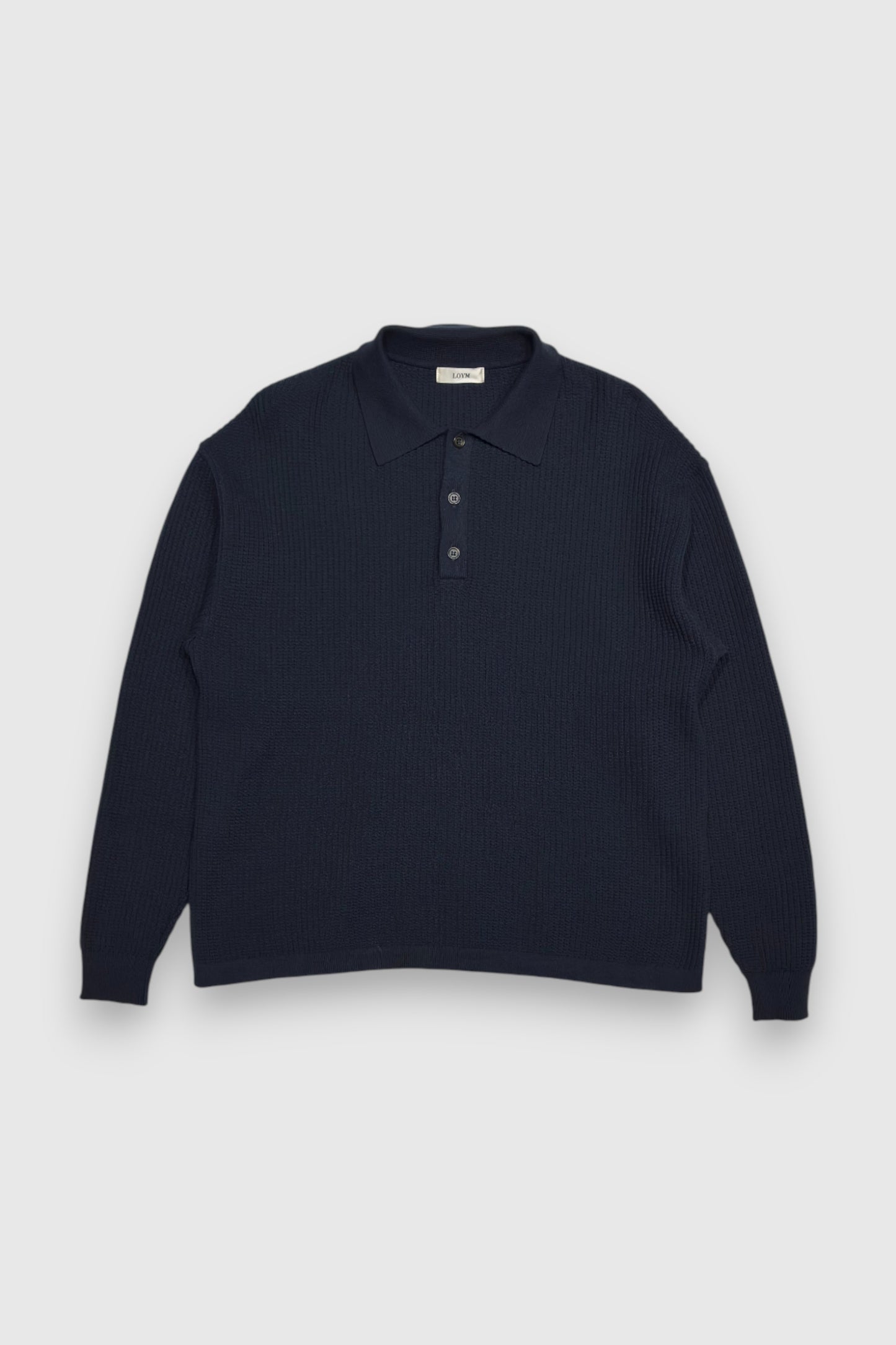 【LOYM】KNIT POLO DARK NAVY