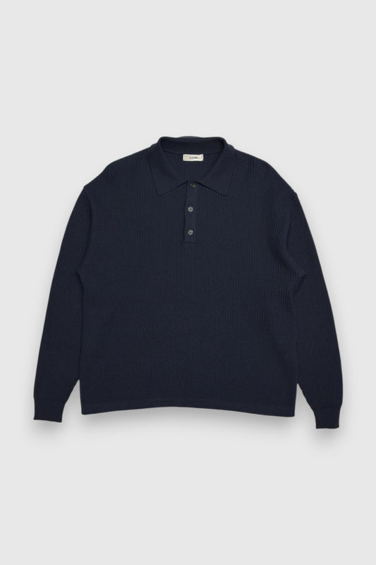 【LOYM】KNIT POLO DARK NAVY