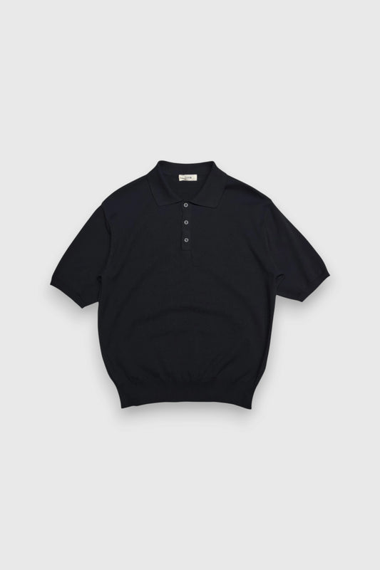 【LOYM】KNIT POLO HALF SLEEVE　BLACK